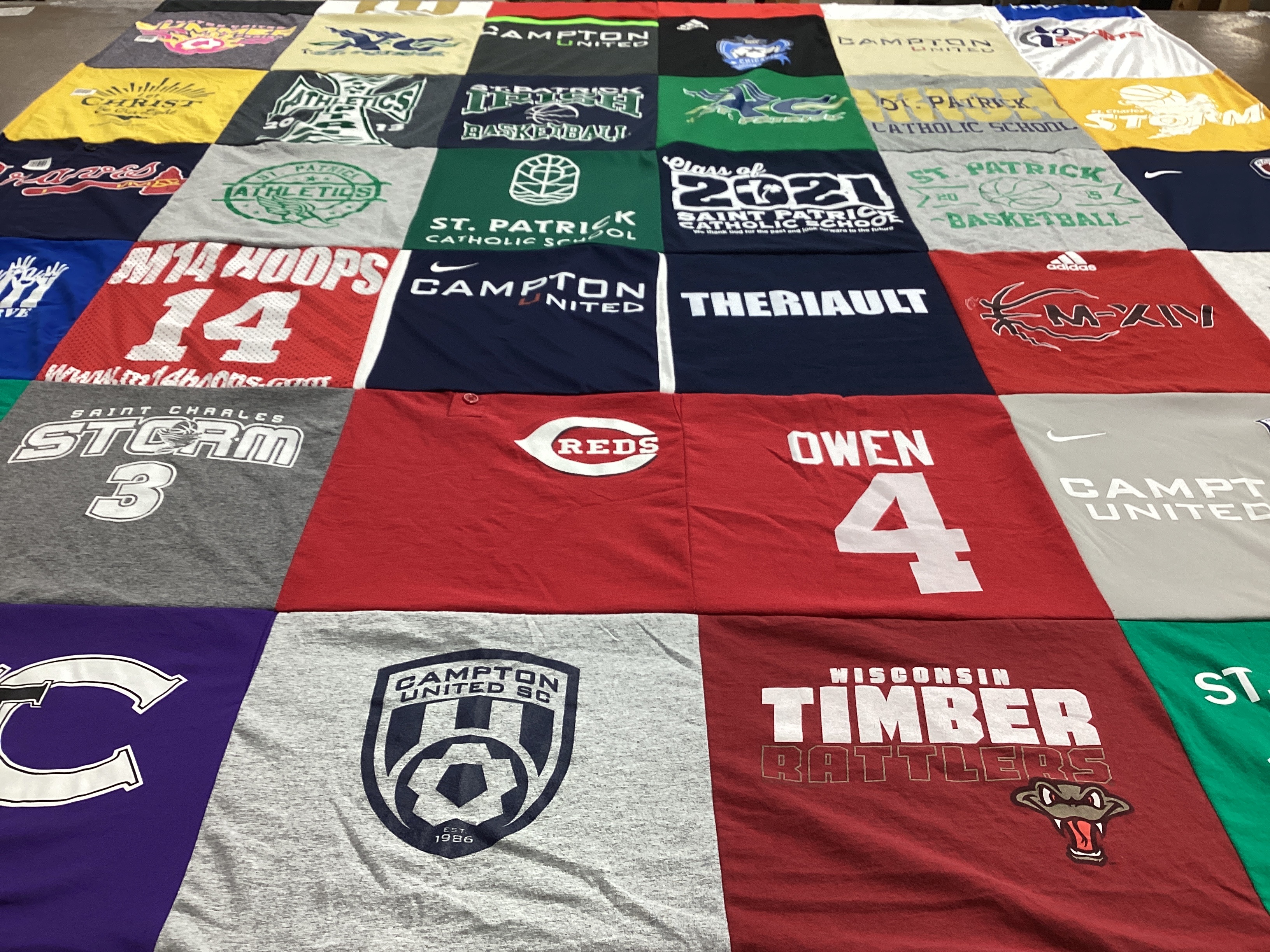 T-shirt quilt featuring campton united sc, wisconsin timber rattlers by Sara from IL