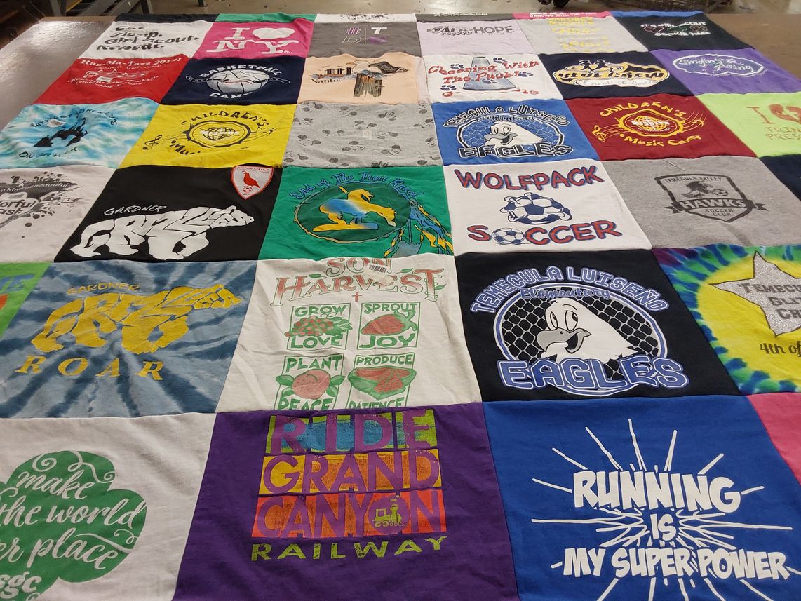 T-shirt quilt featuring wolfpack soccer by Emily from CA