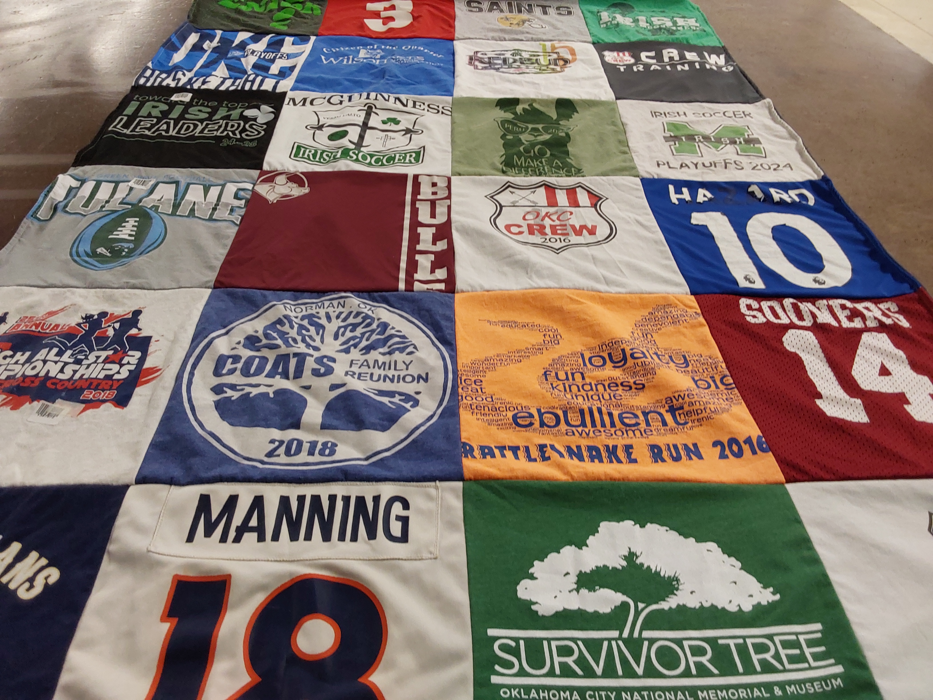 T-shirt quilt featuring oklahoma sooners by Danielle from OK