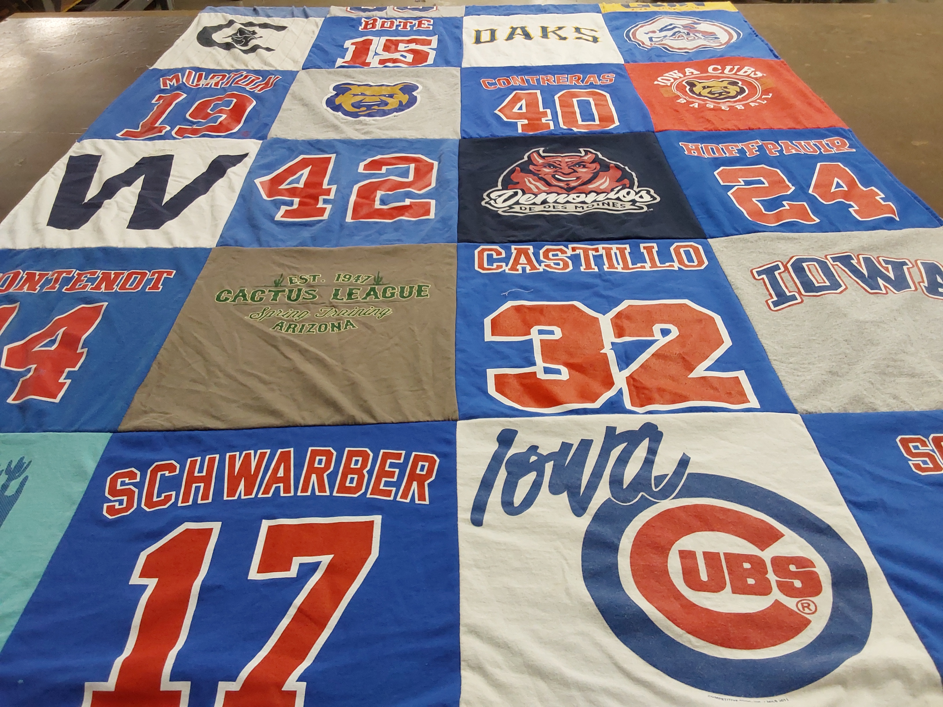 T-shirt quilt featuring iowa cubs by Steve from IA