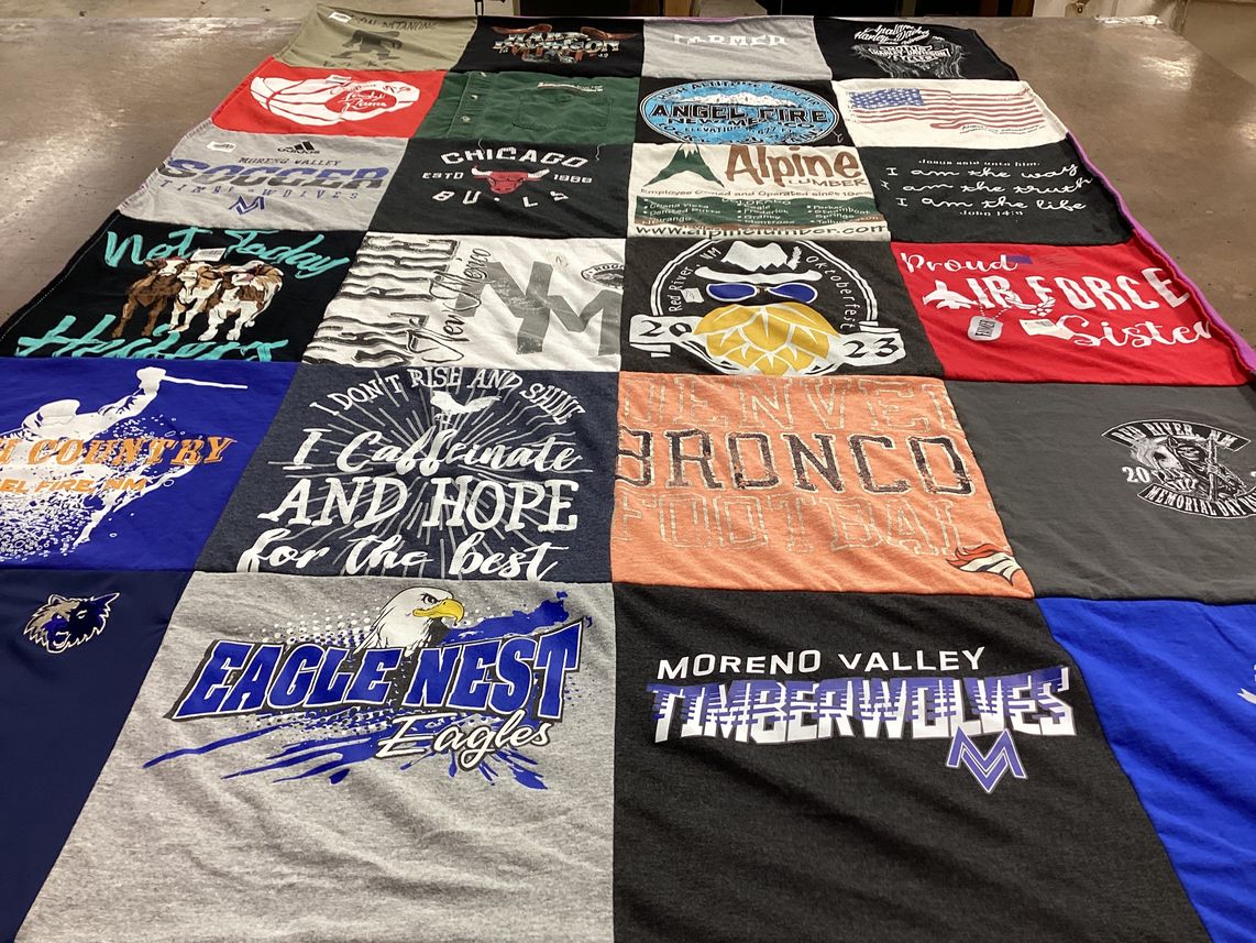 T-shirt quilt from moreno valley high school, eagle nest high school by Jackie from NM