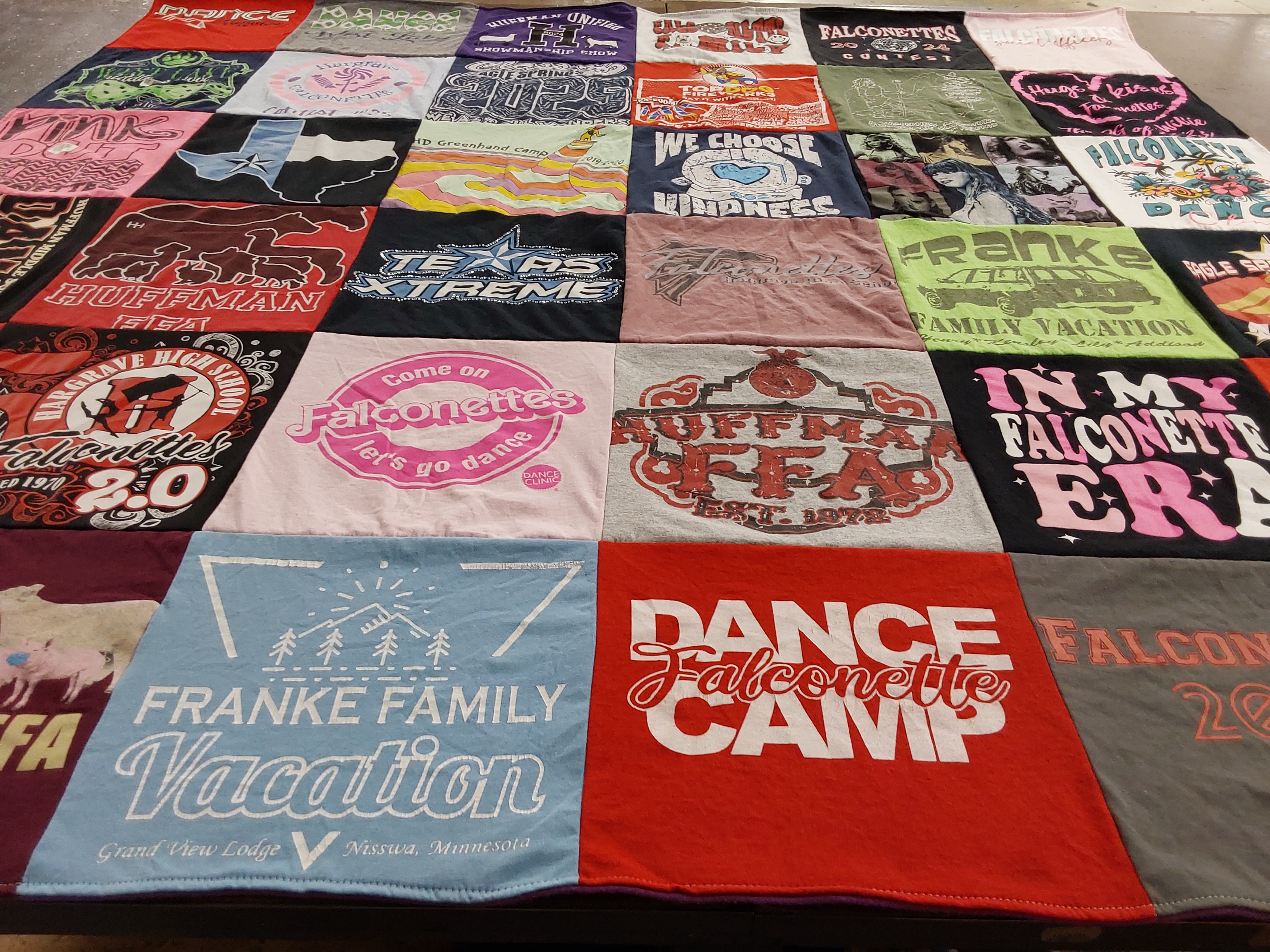 T-shirt quilt from huffman high school by Wayne from TX