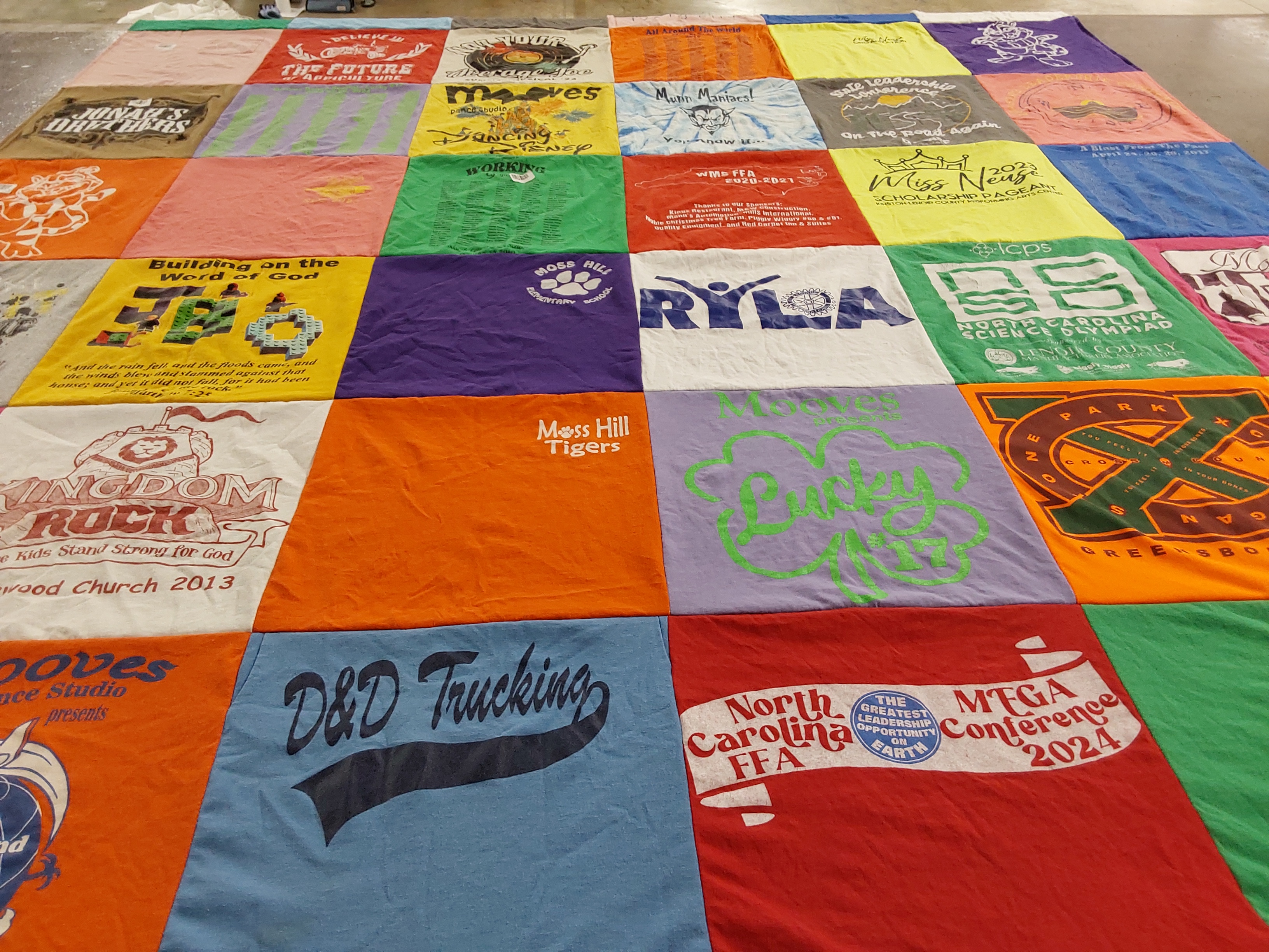 T-shirt quilt featuring moss hill tigers by Jessica from NC