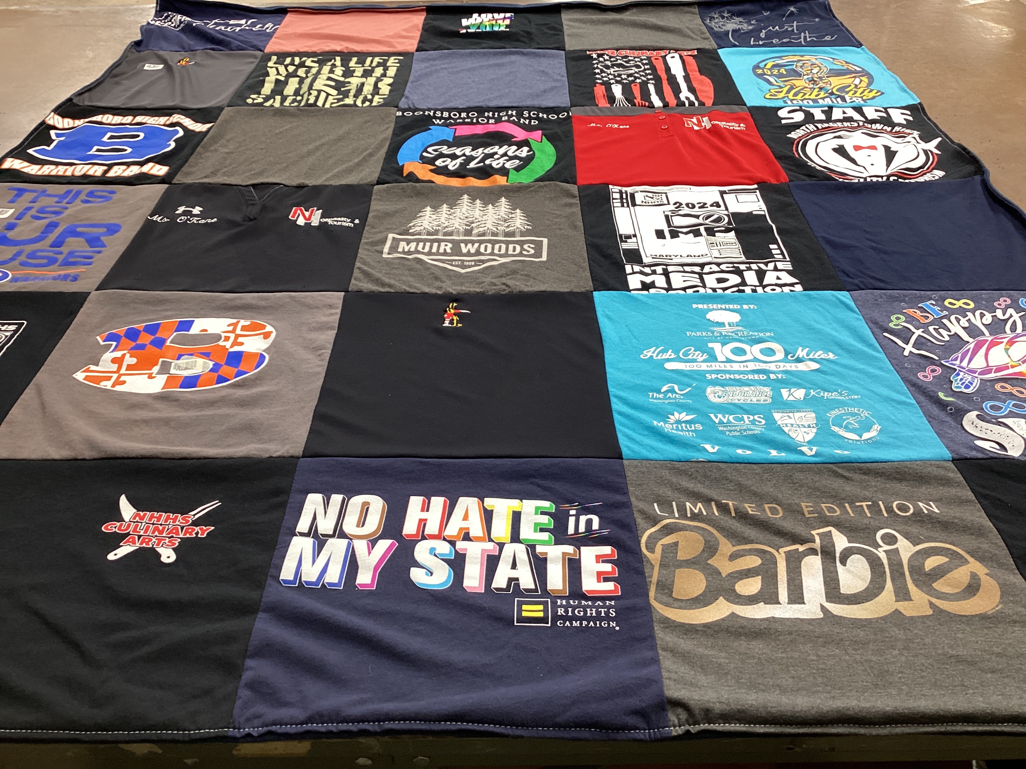 T-shirt quilt featuring blue ridge high school by Kinberly from PA