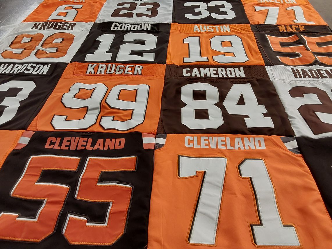 T-shirt quilt featuring cleveland browns by Patricia from OH