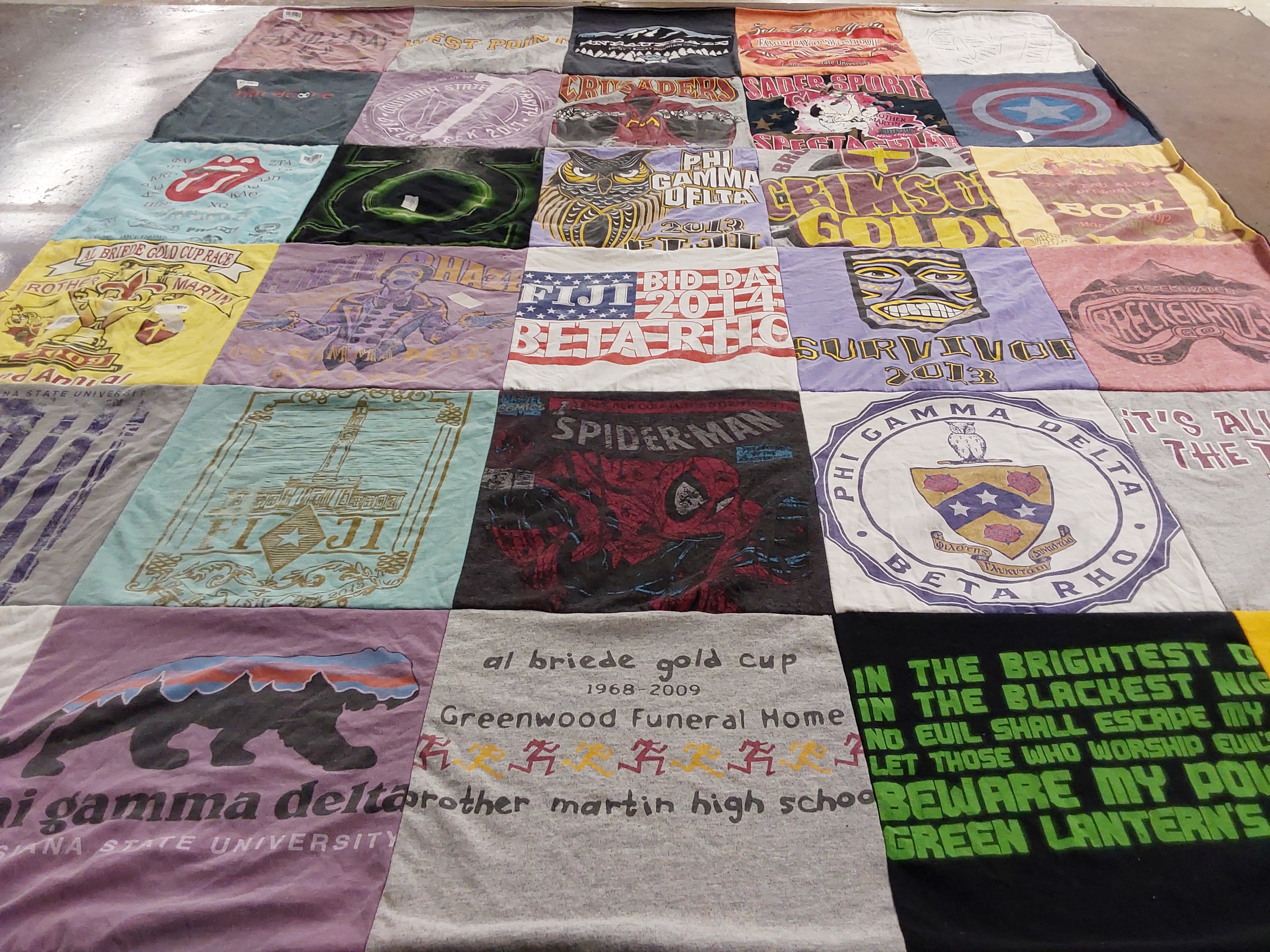 T-shirt quilt from arizona state university, brother martin high school by Janel from LA