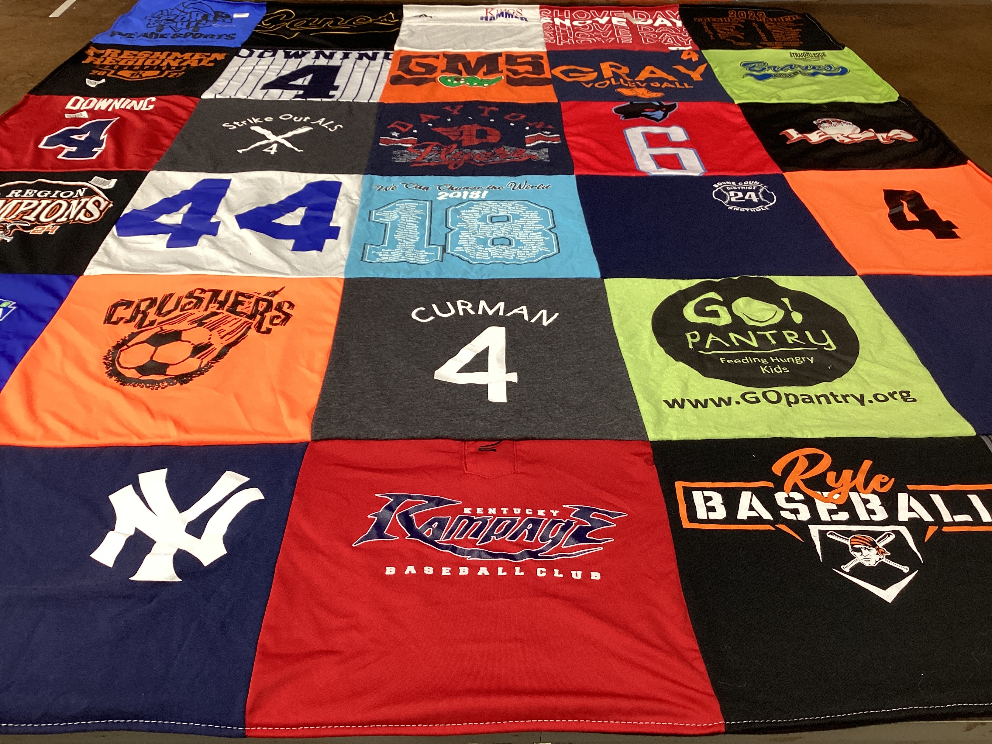 T-shirt quilt from kentucky ridge baseball club by Tracey from KY
