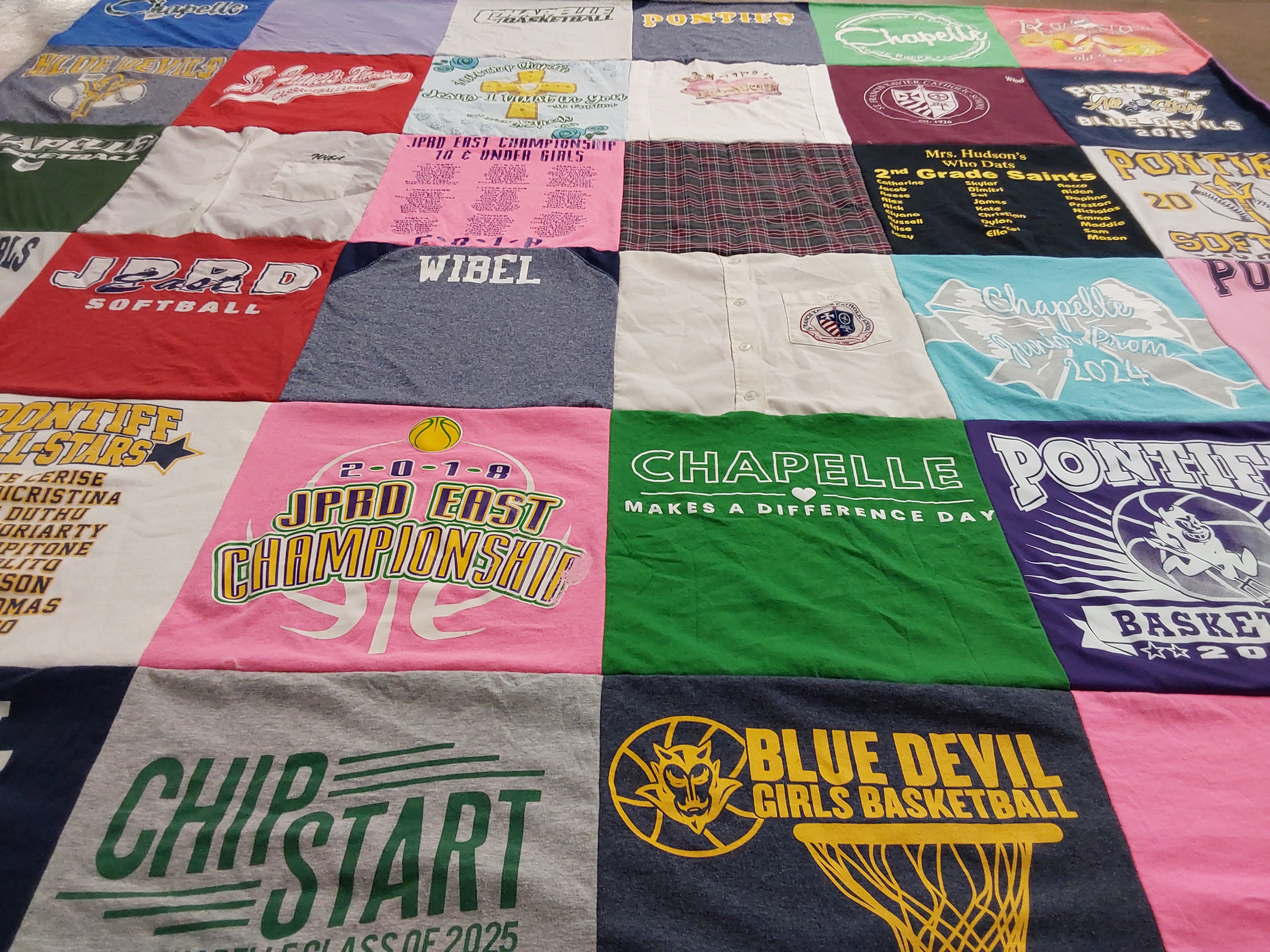 T-shirt quilt featuring blue devil girls basketball, jrpd east championship by Jodi from LA
