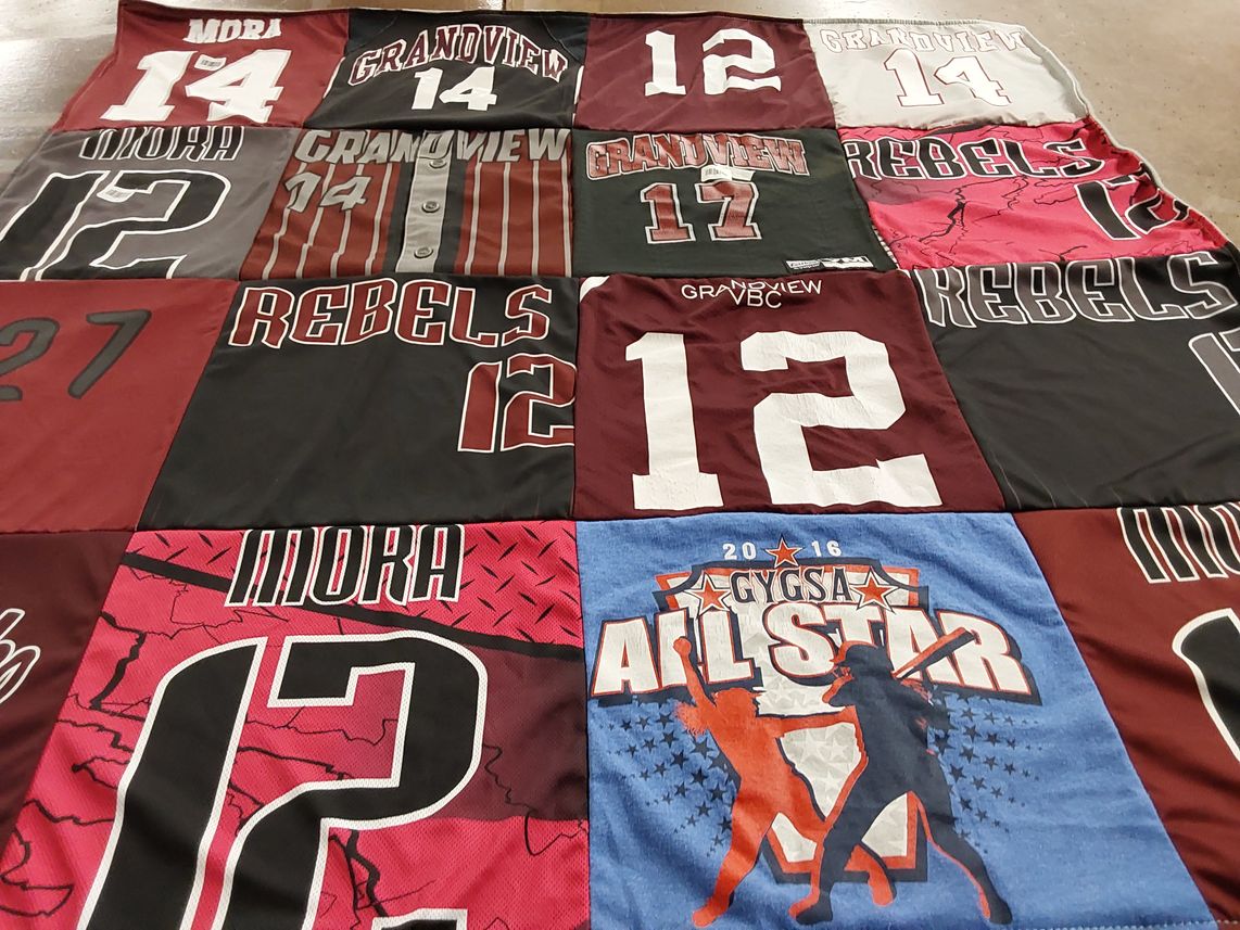 T-shirt quilt featuring rebels by SARAH from WA