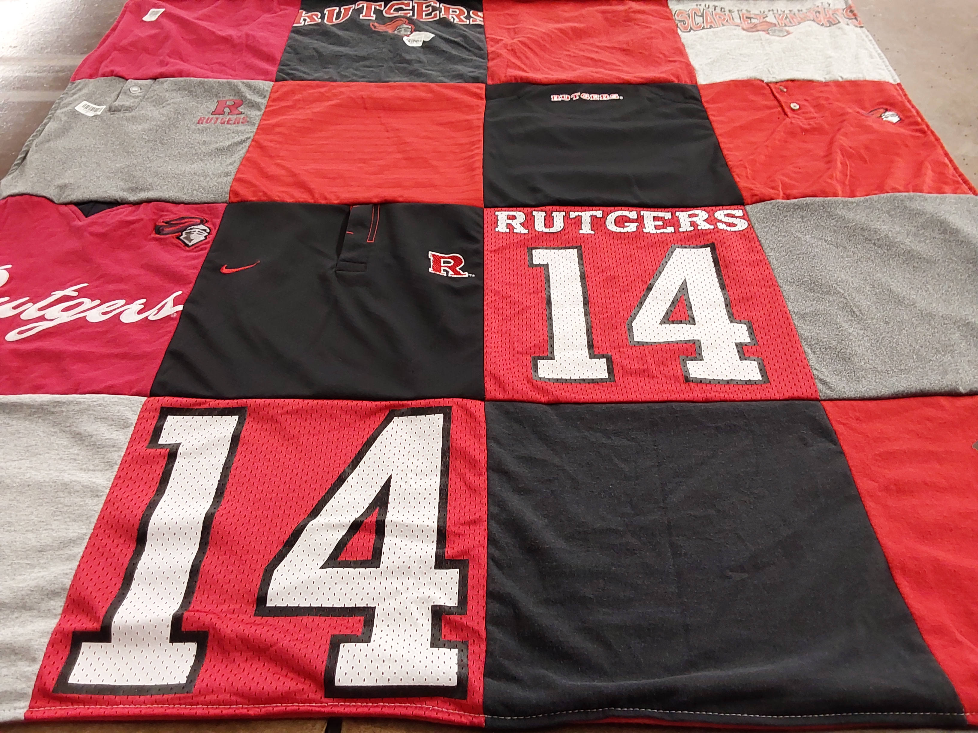 T-shirt quilt featuring rutgers university by Gina from NJ