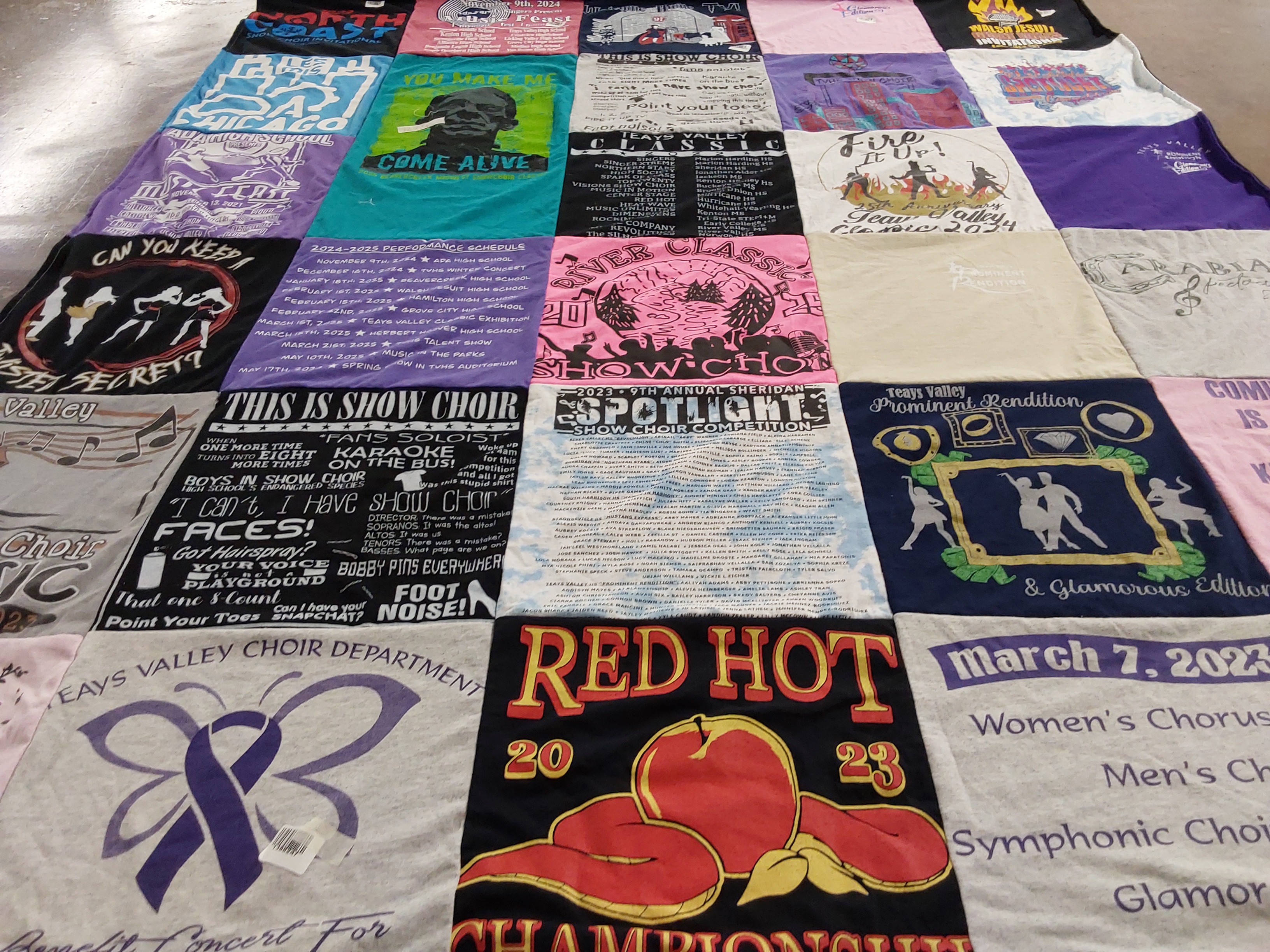 T-shirt quilt from teays valley high school by Paige from OH
