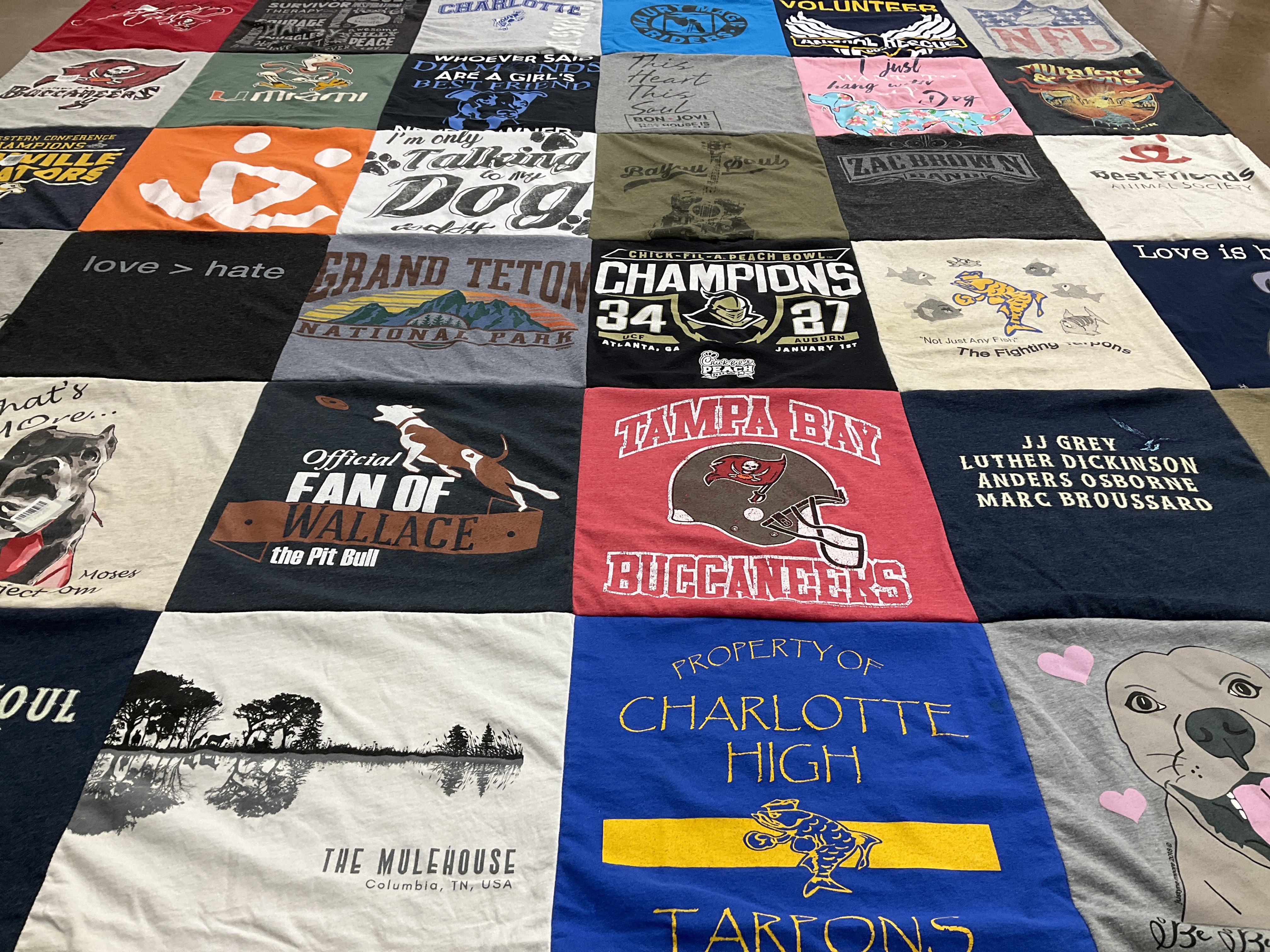 T-shirt quilt featuring tampa bay buccaneers by Michelle from TN
