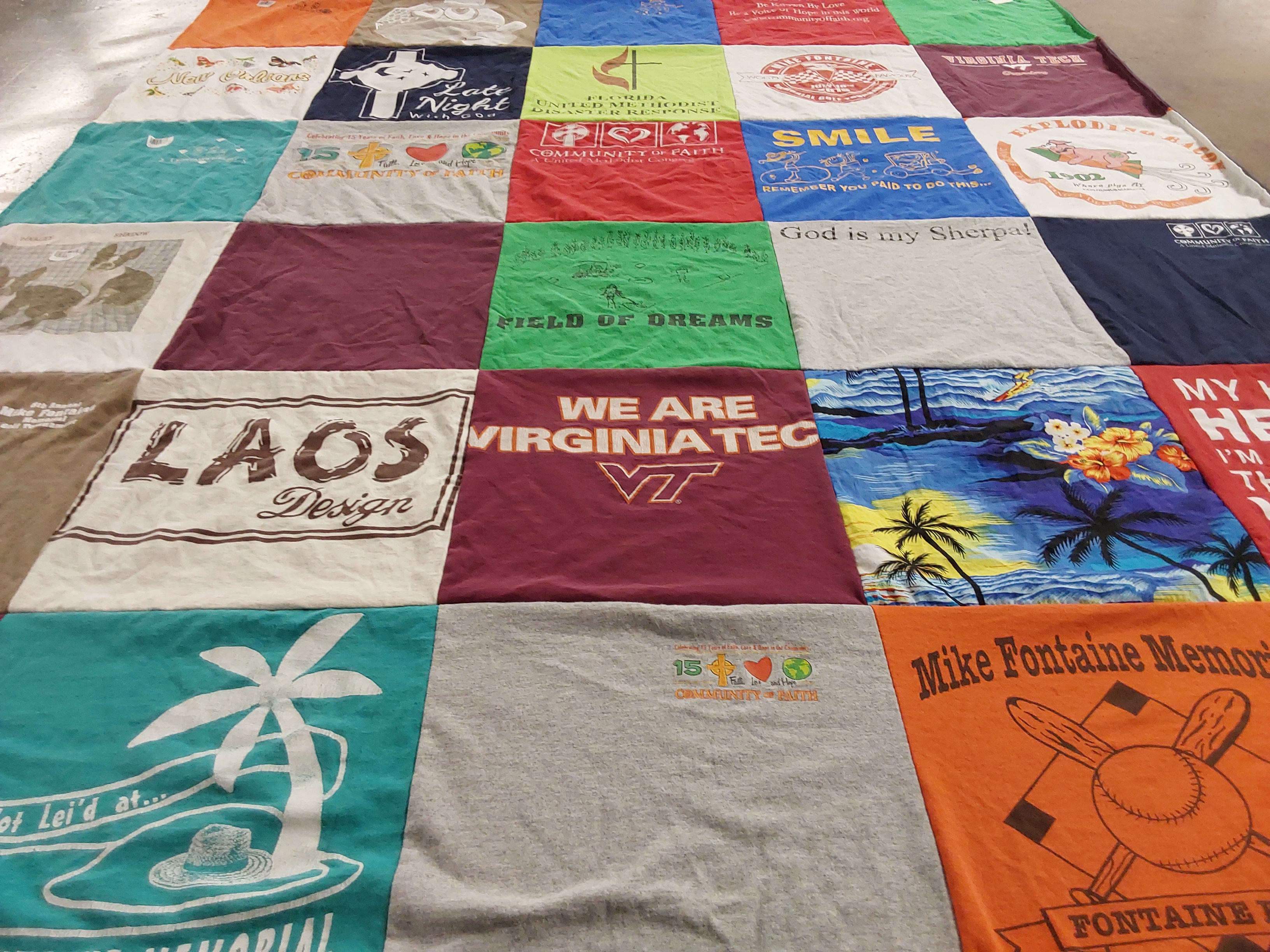 T-shirt quilt featuring mike fontaine memorial by Charles from FL