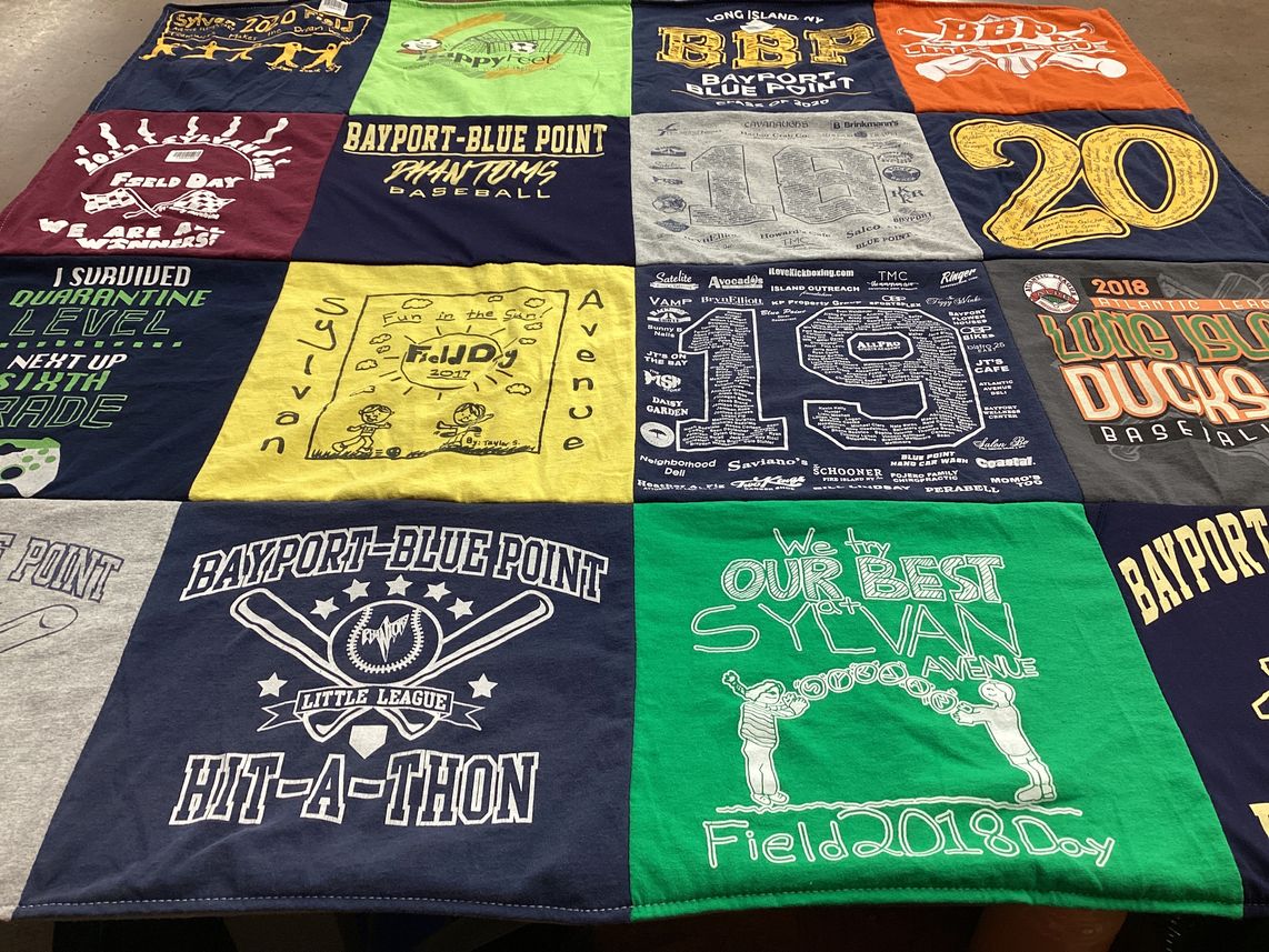 T-shirt quilt featuring long island ducks baseball by Jessica from NY