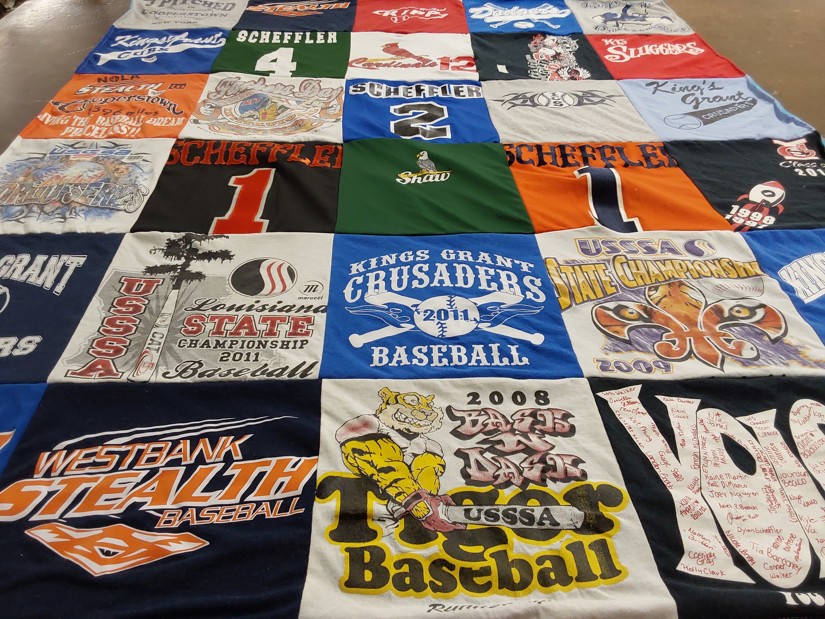 T-shirt quilt featuring westbank stealth baseball, tigers baseball by Dylan from CO