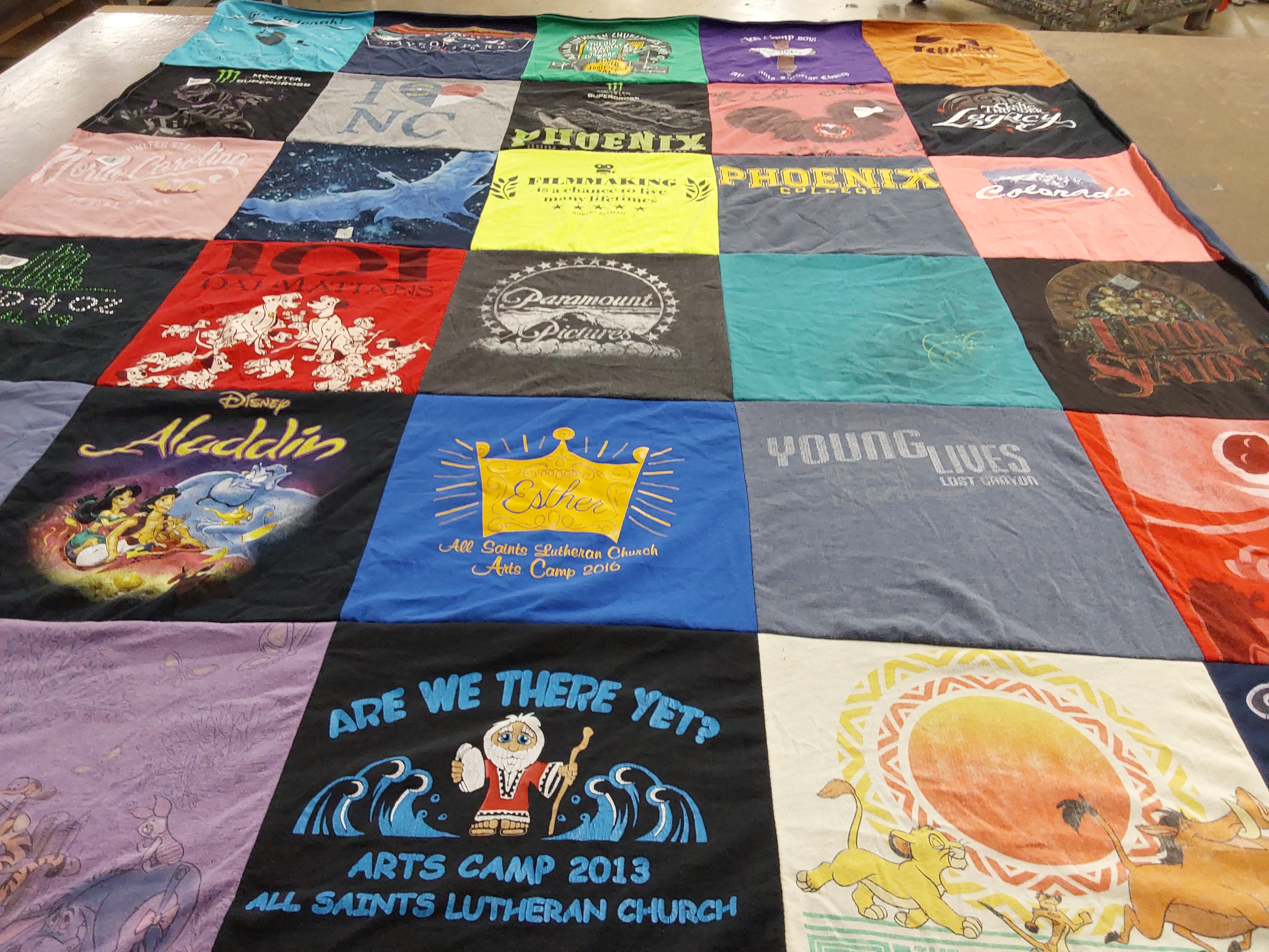 T-shirt quilt from phoenix college by Kelly from AZ