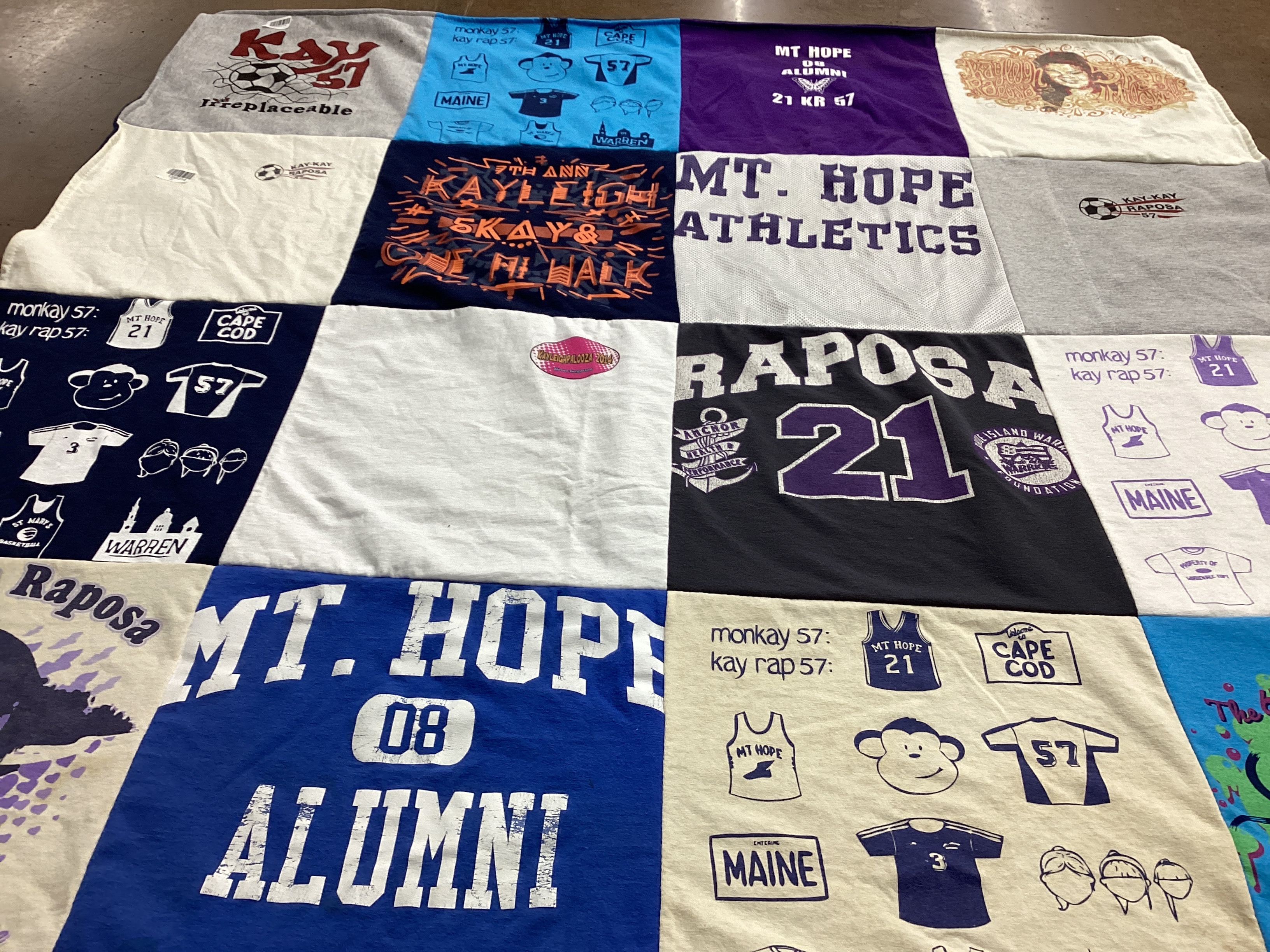 T-shirt quilt from mount hope high school by Christine from CO