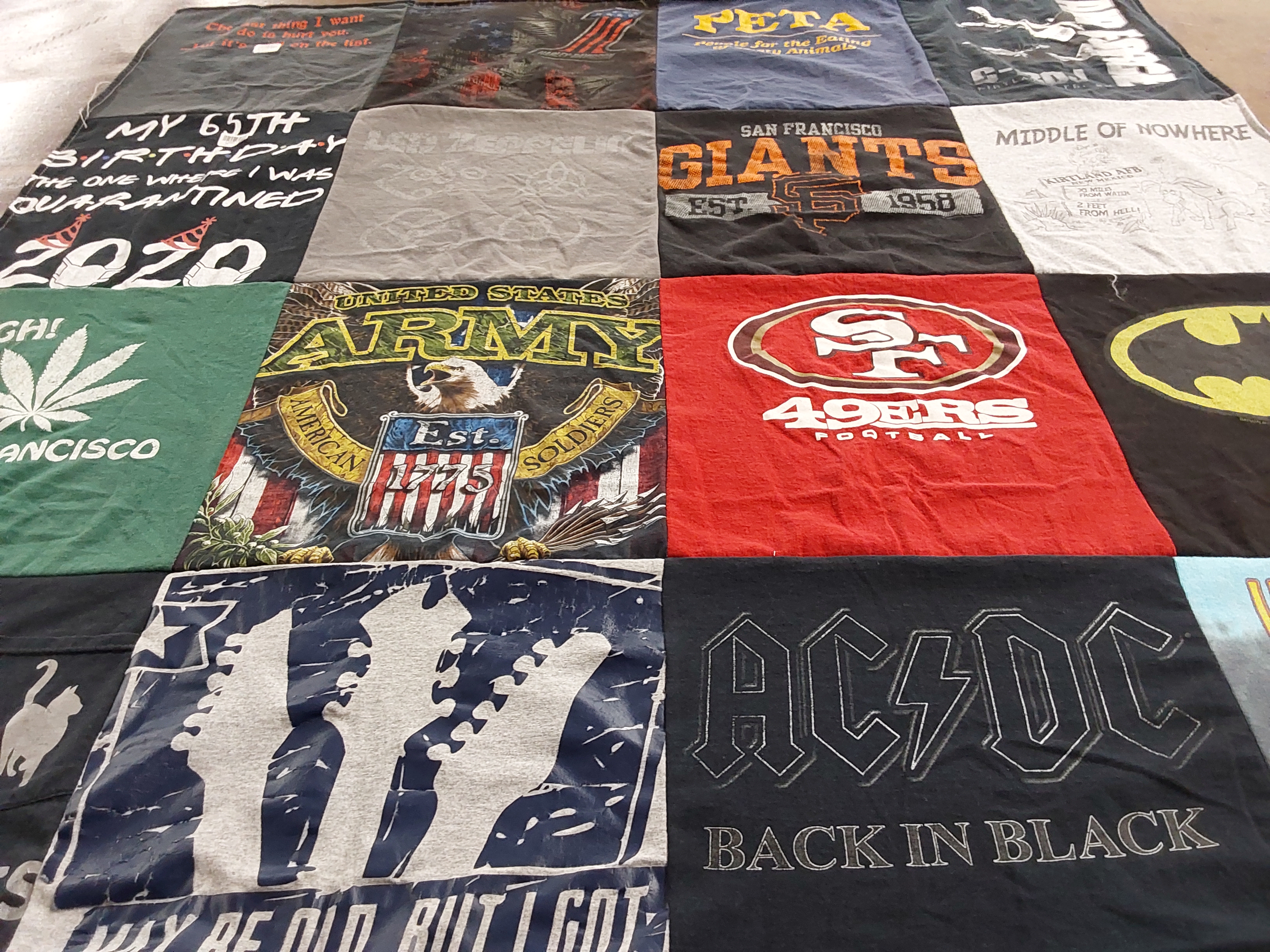T-shirt quilt featuring san francisco giants, san francisco 49ers by Tammy from NM