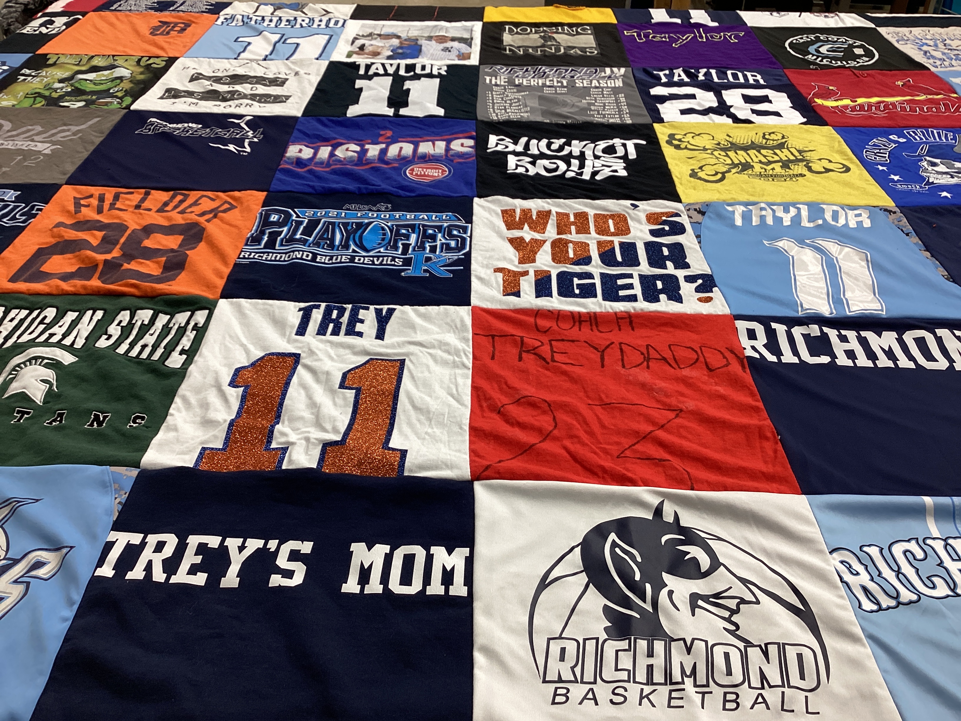 T-shirt quilt featuring richmond basketball by Deb from MI
