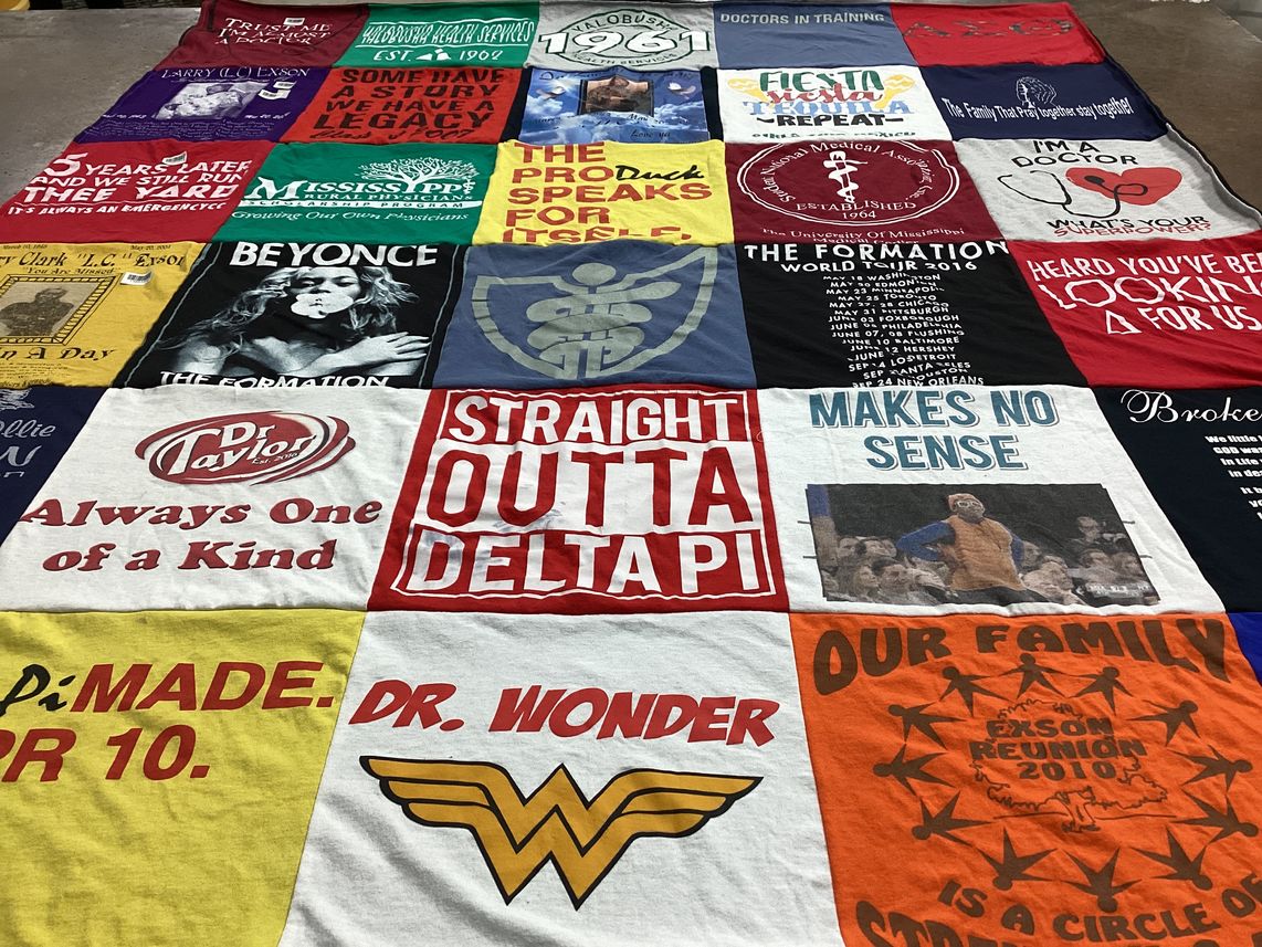 T-shirt quilt from university of mississippi by Antoinette from MS
