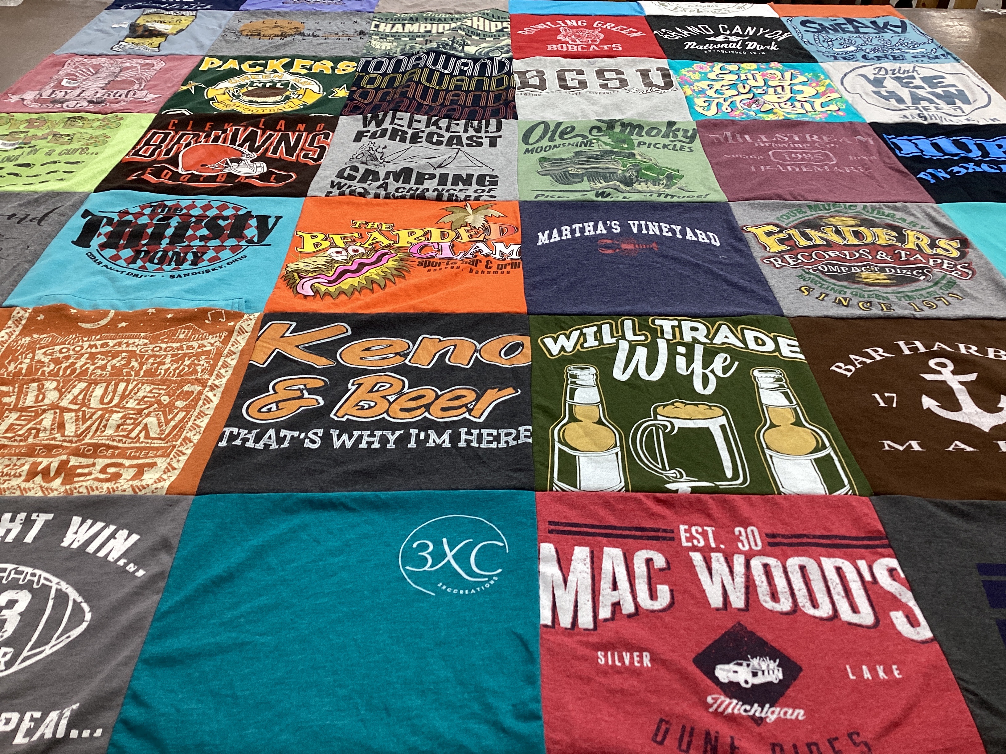 T-shirt quilt featuring cleveland browns, green bay packers by Wanda from OH