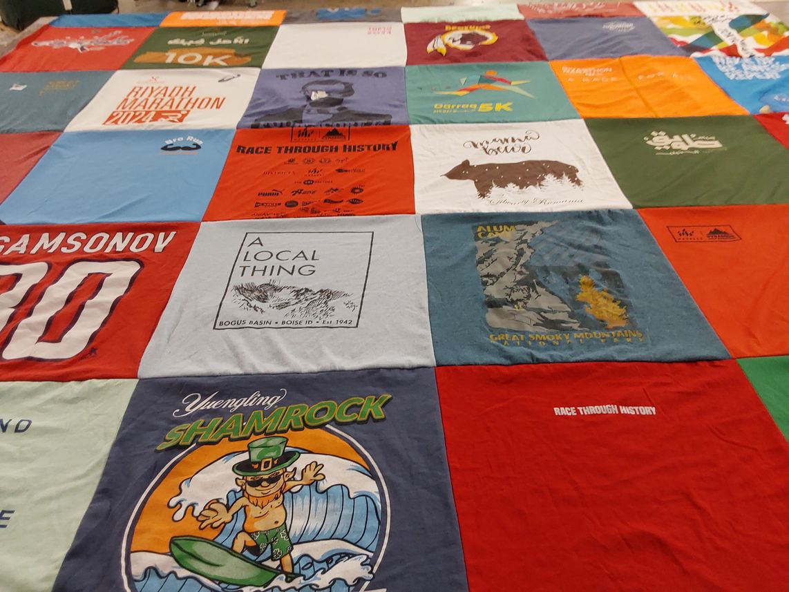 T-shirt quilt from bogus basin ski area, great smoky mountains national park by Gina from TN