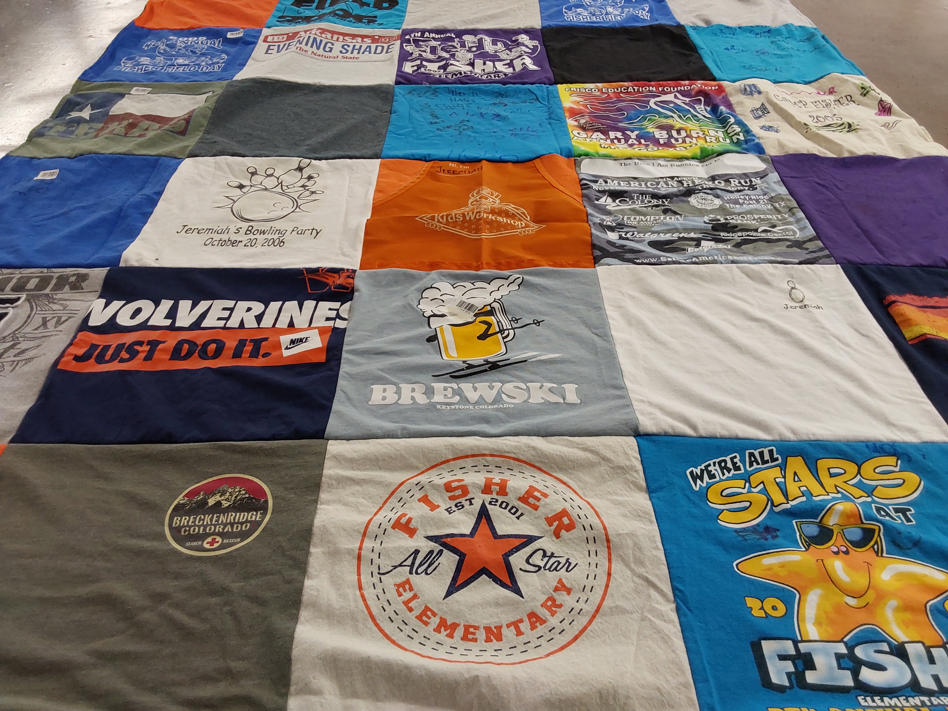 T-shirt quilt featuring wolverines by Amy from TX