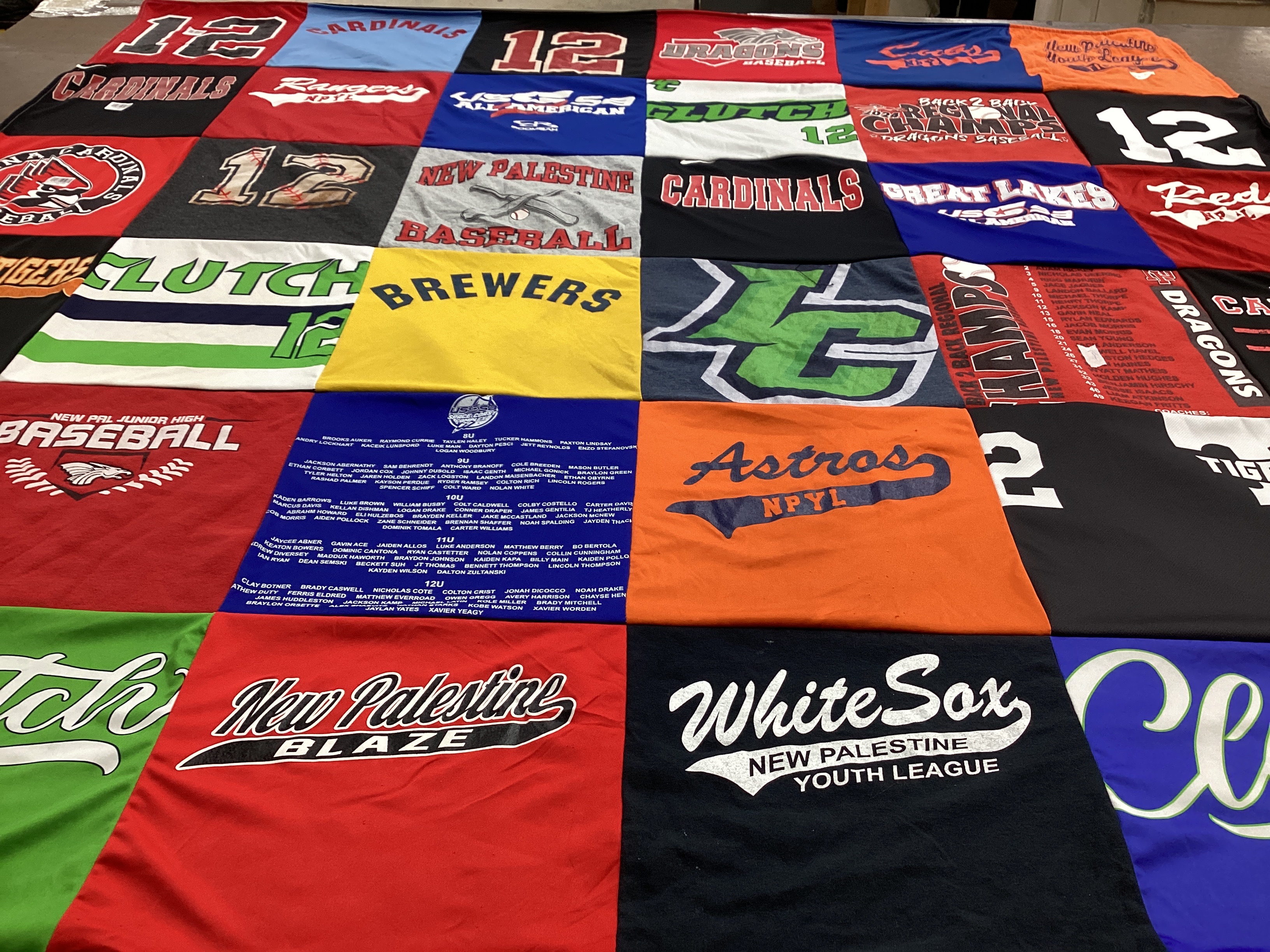 T-shirt quilt featuring new palestine blaze, astros by Shannon from IN