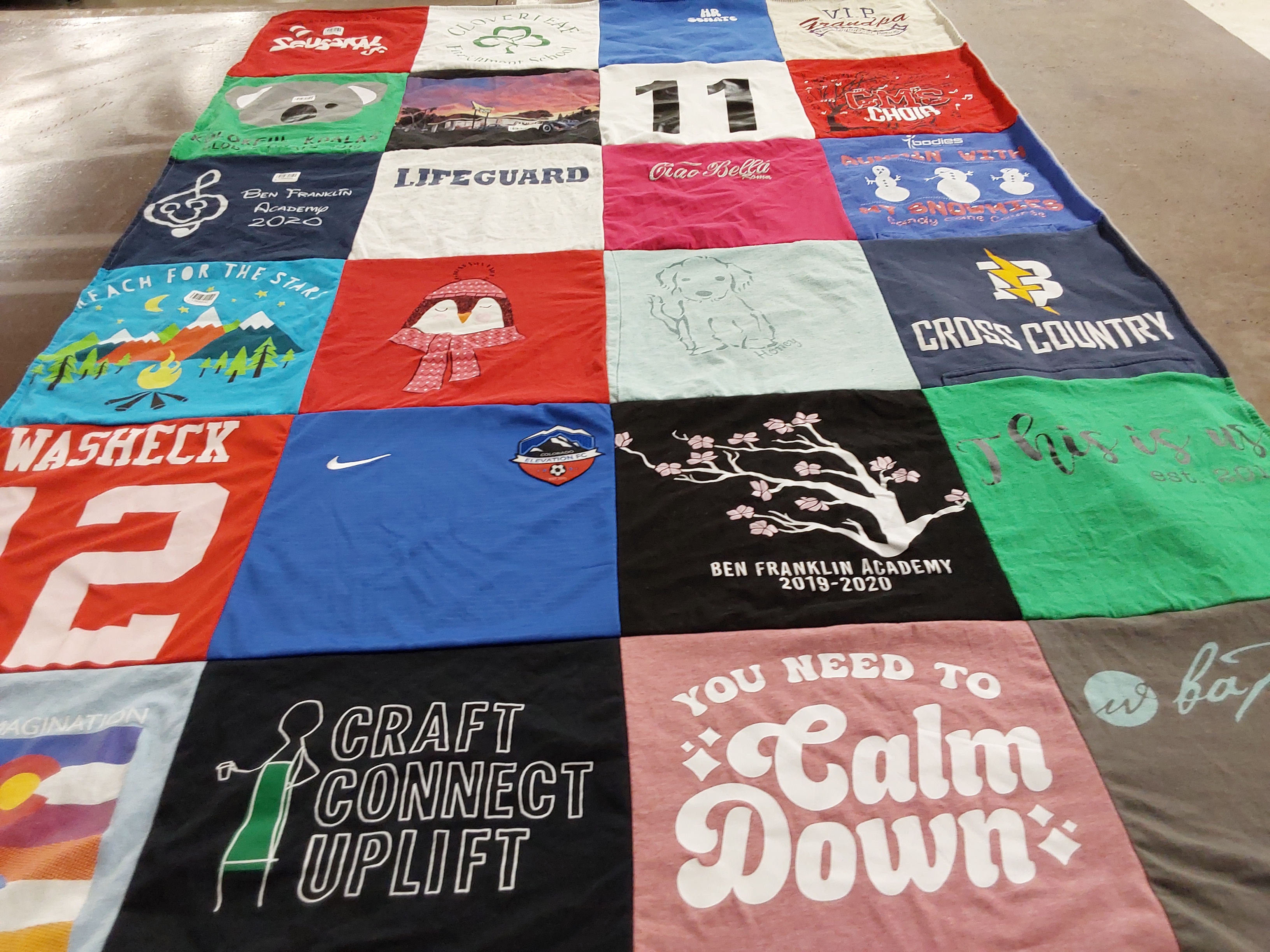 T-shirt quilt featuring washington high school football team by Missy from CO