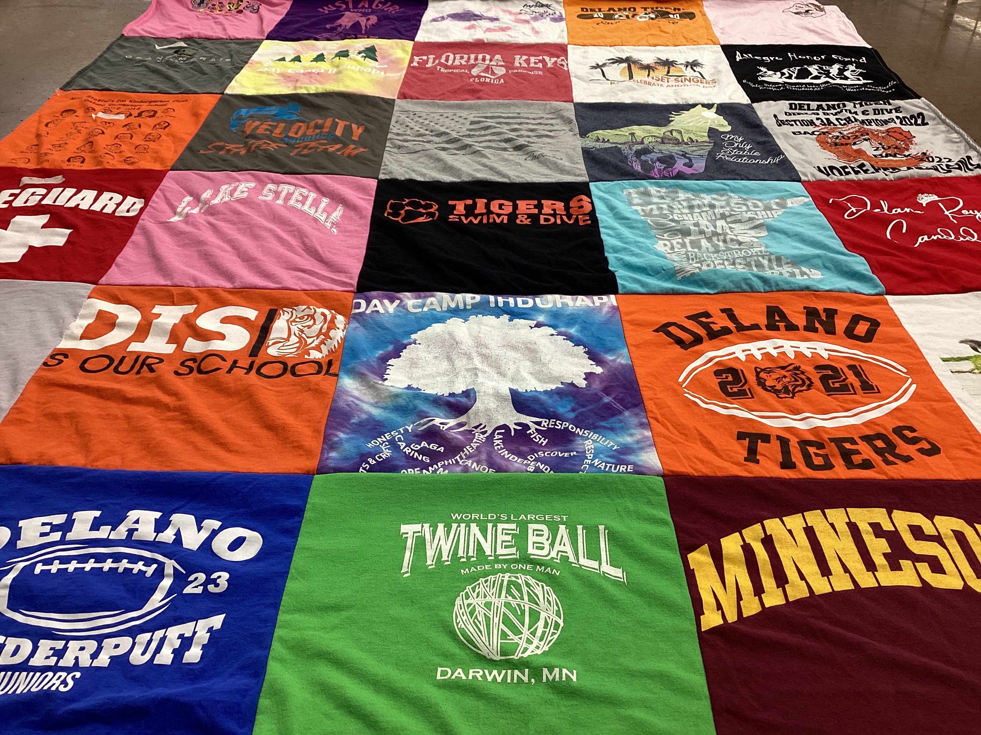 T-shirt quilt featuring delano tigers football team by Crista from MN