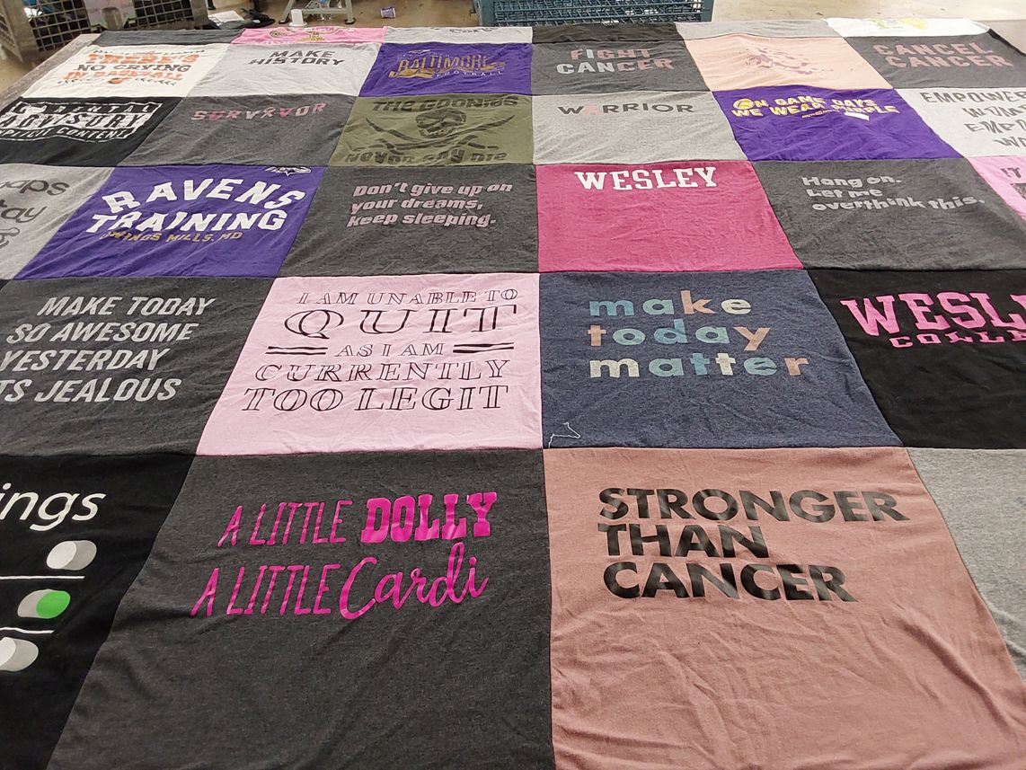 T-shirt quilt featuring baltimore ravens by Elizabeth from DE