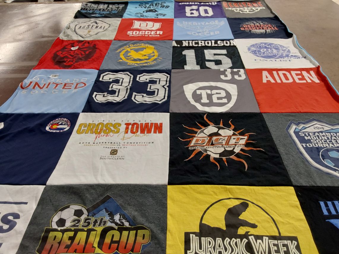 T-shirt quilt featuring steamboat mountain soccer tournament by Samar from CO