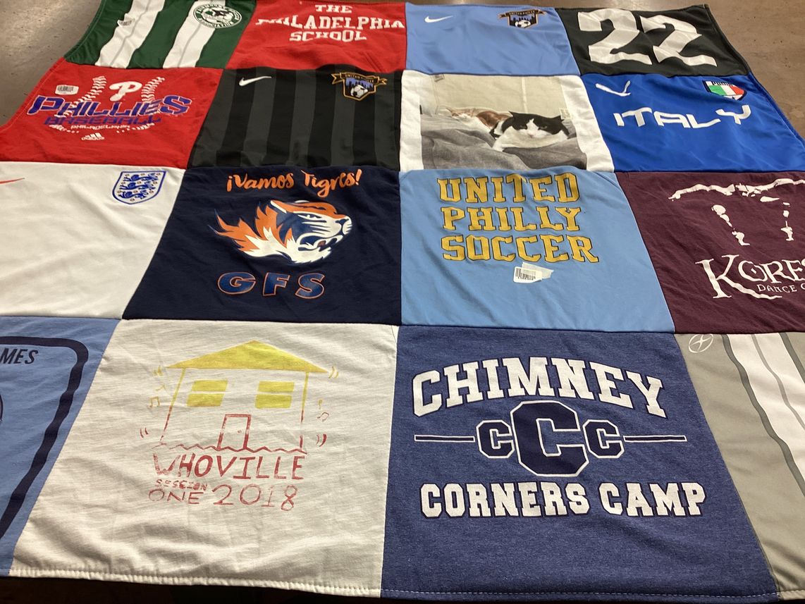 T-shirt quilt featuring phillies, united philly soccer by Zachary from PA