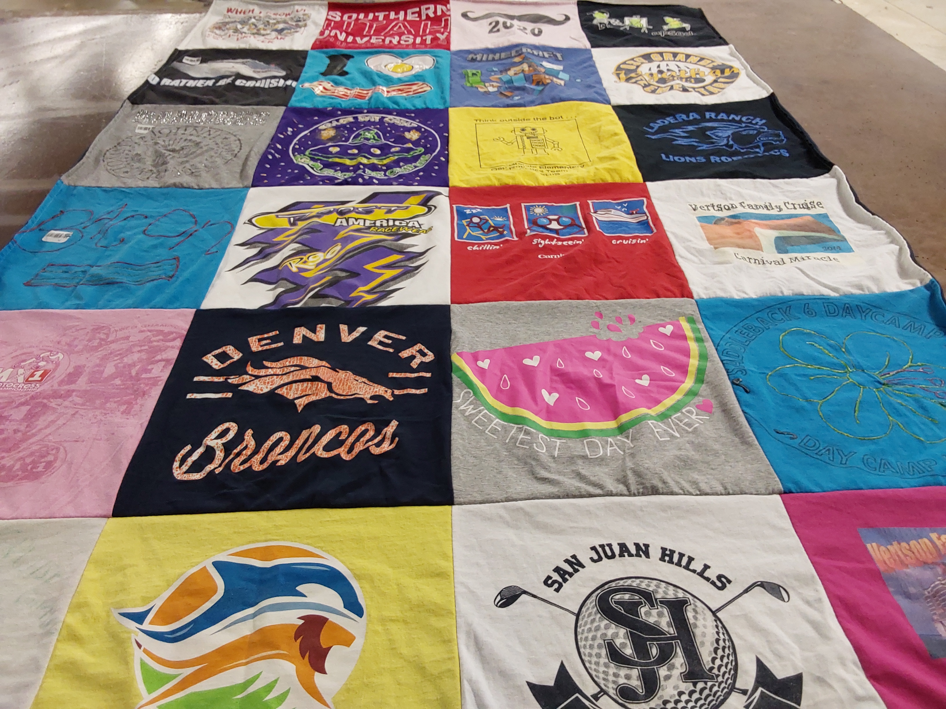 T-shirt quilt featuring denver broncos by Ann from CA