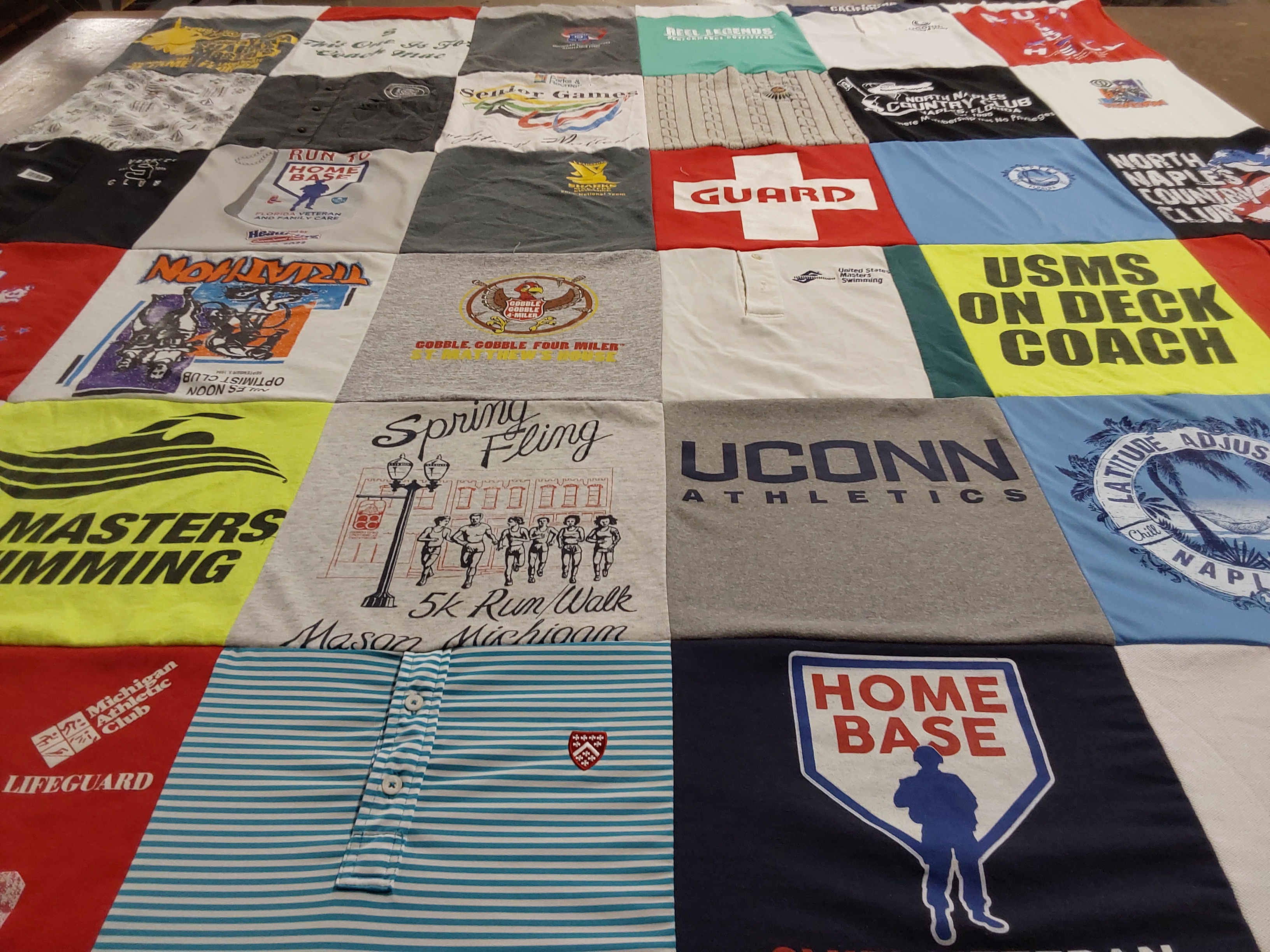 T-shirt quilt from university of connecticut by Kelly from FL