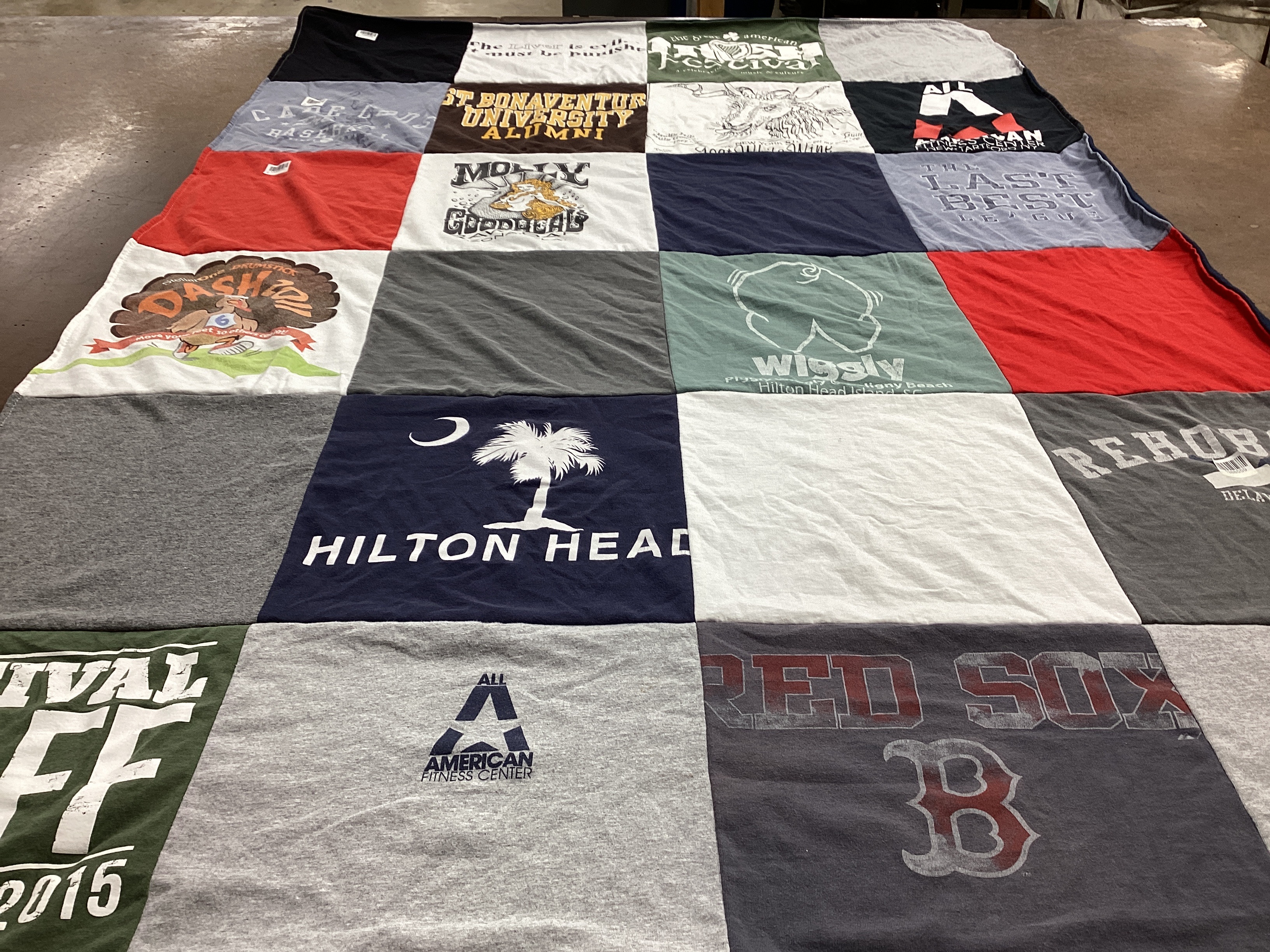 T-shirt quilt featuring red sox by Meghan from NY