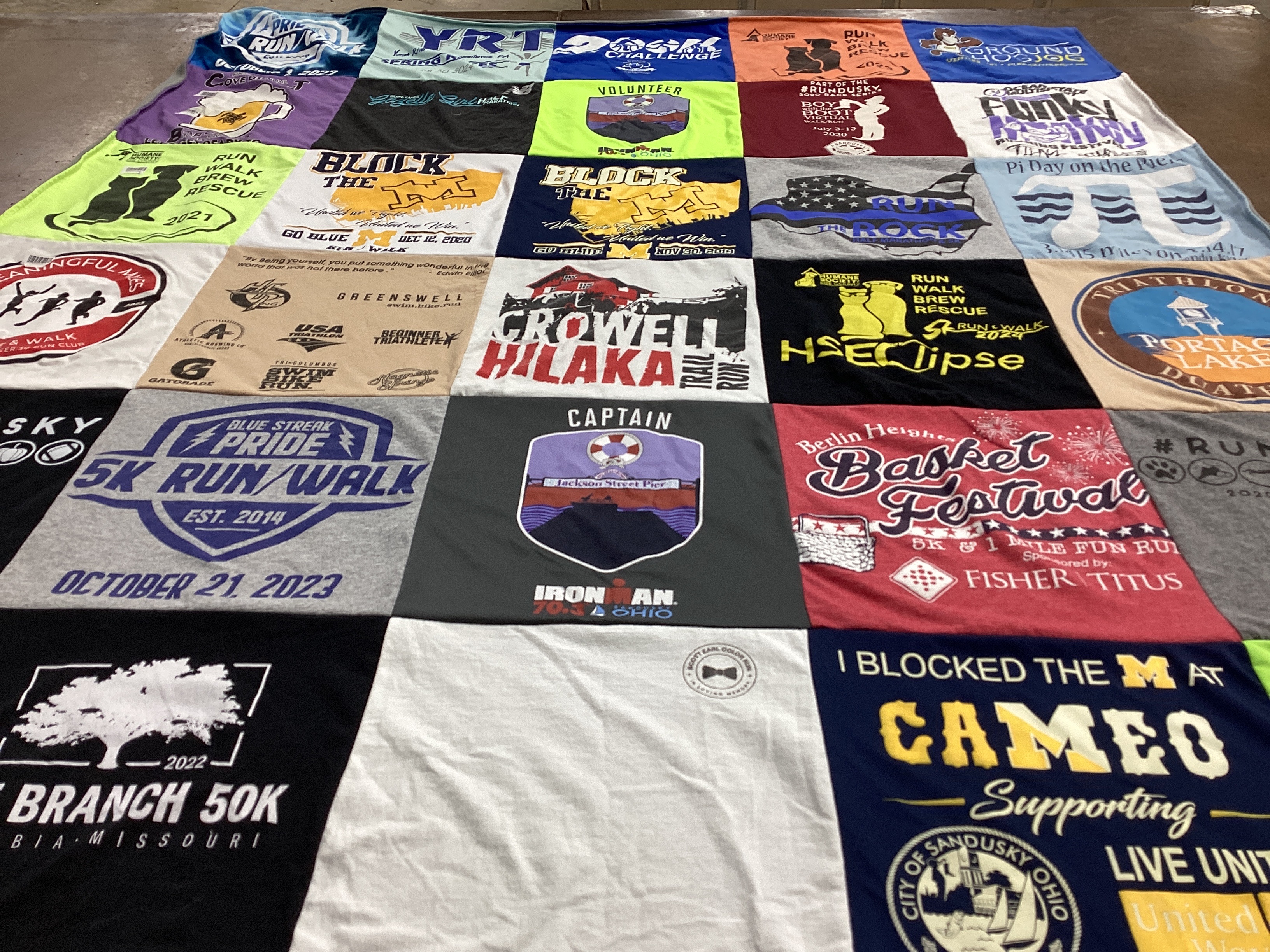 T-shirt quilt from blue streak pride university by Beth from OH