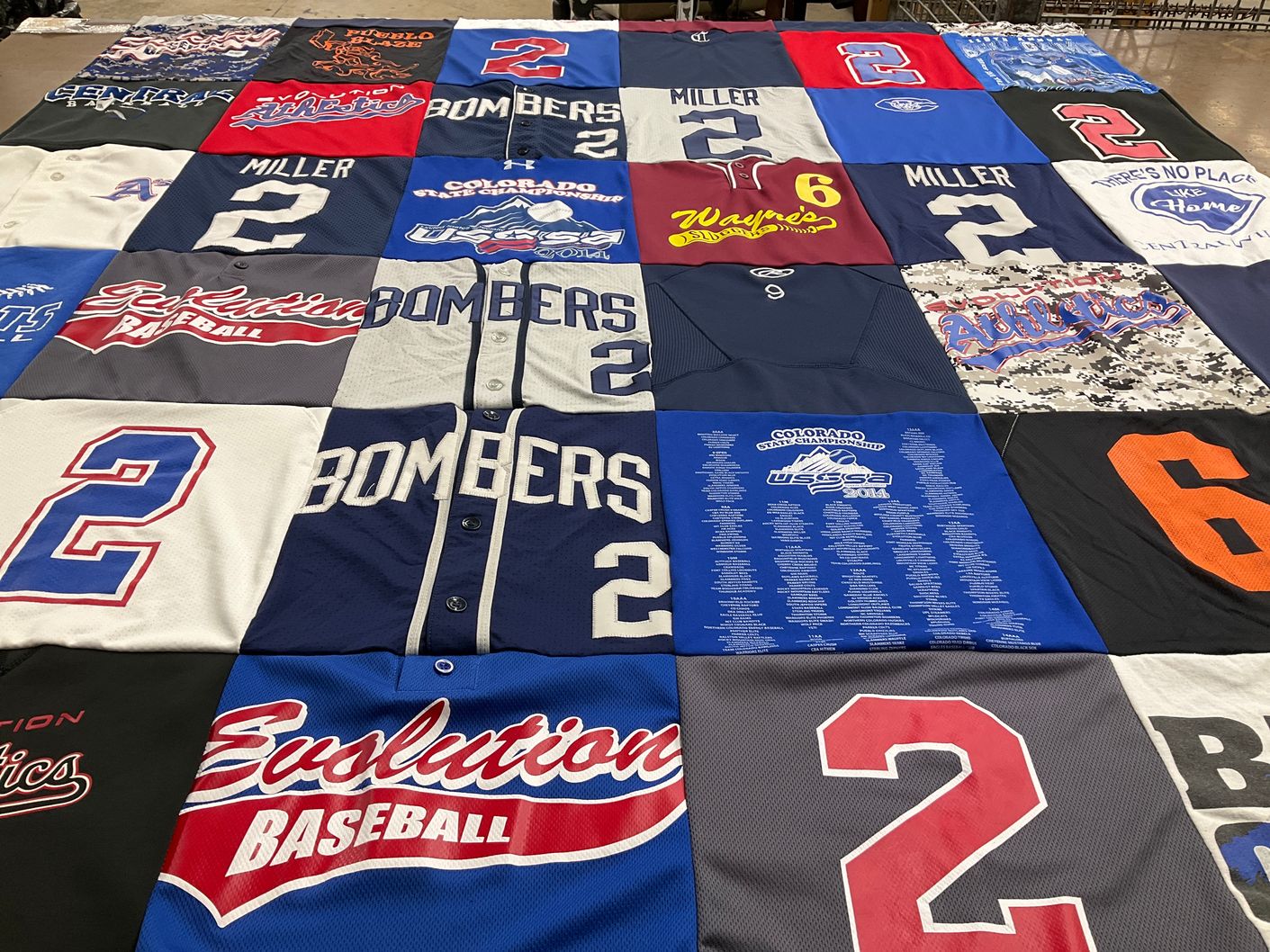 T-shirt quilt featuring bombers by Lori from CO