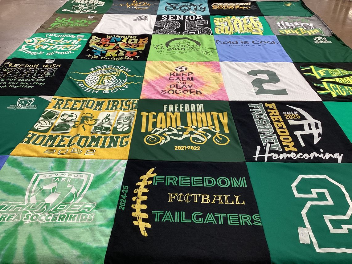 T-shirt quilt featuring freedom football, freedom irish soccer by Dana from WI