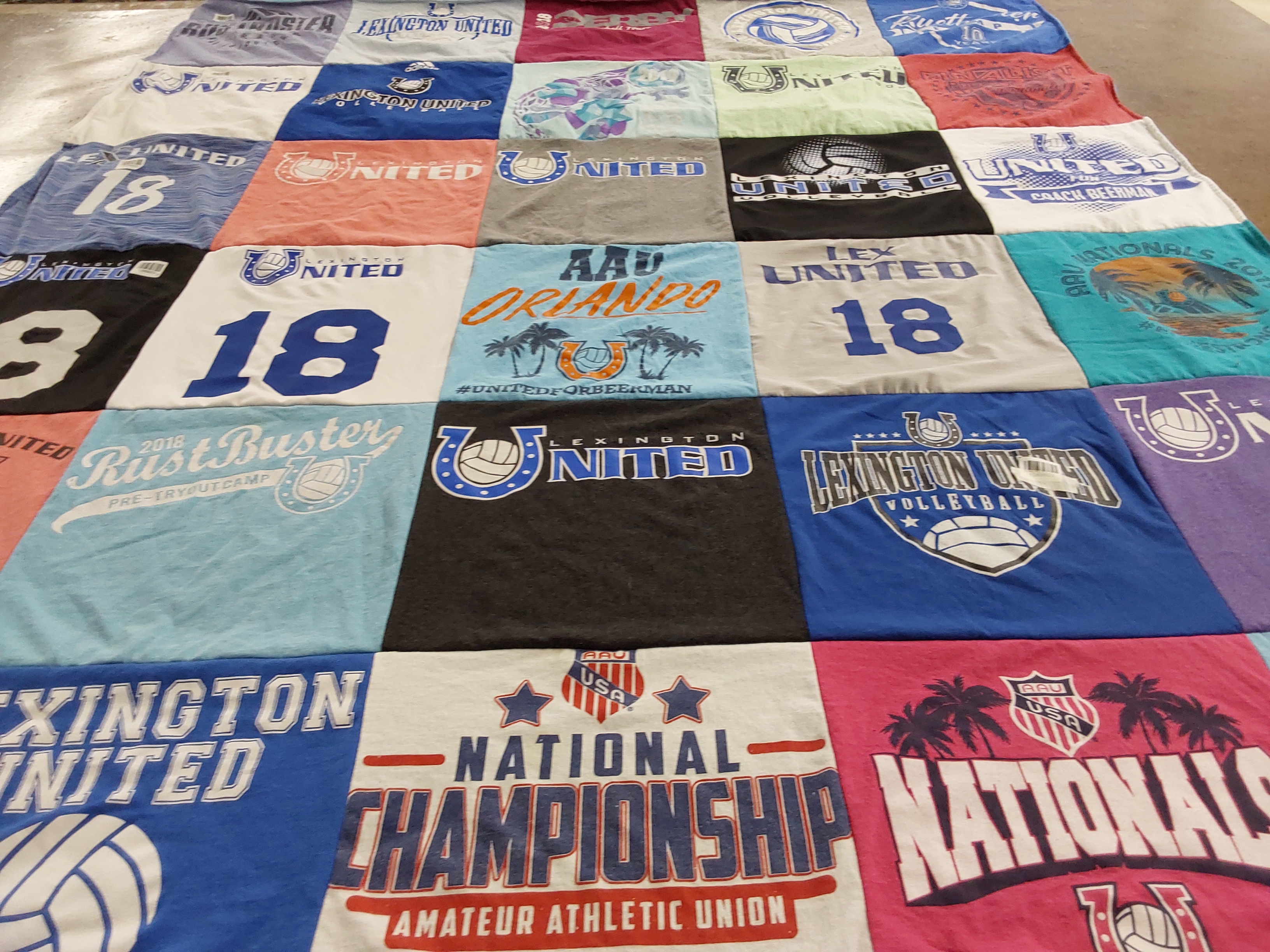 T-shirt quilt from lexington united volleyball by Mindy from KY