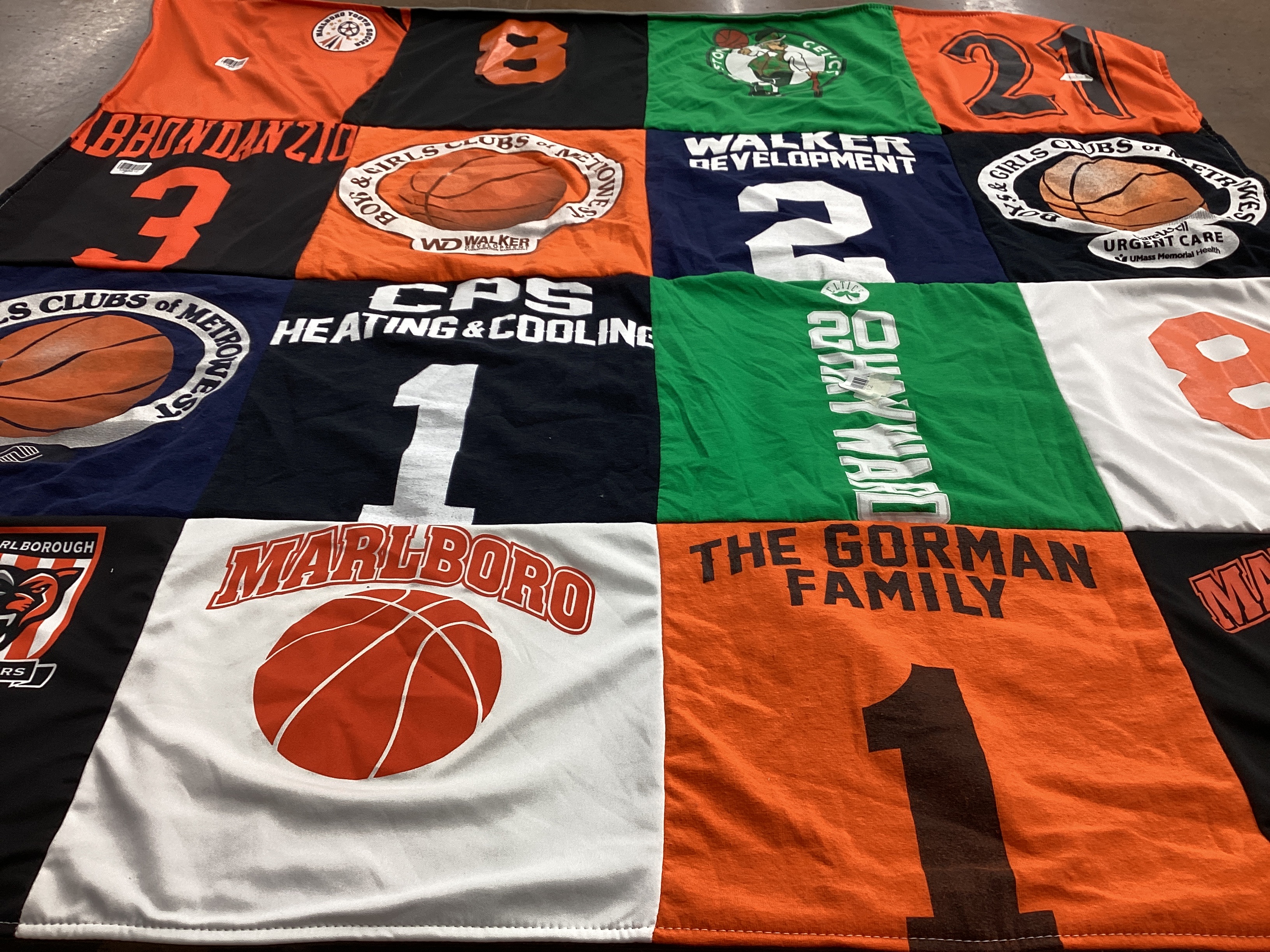 T-shirt quilt featuring marlborough sports by Jenny from MA