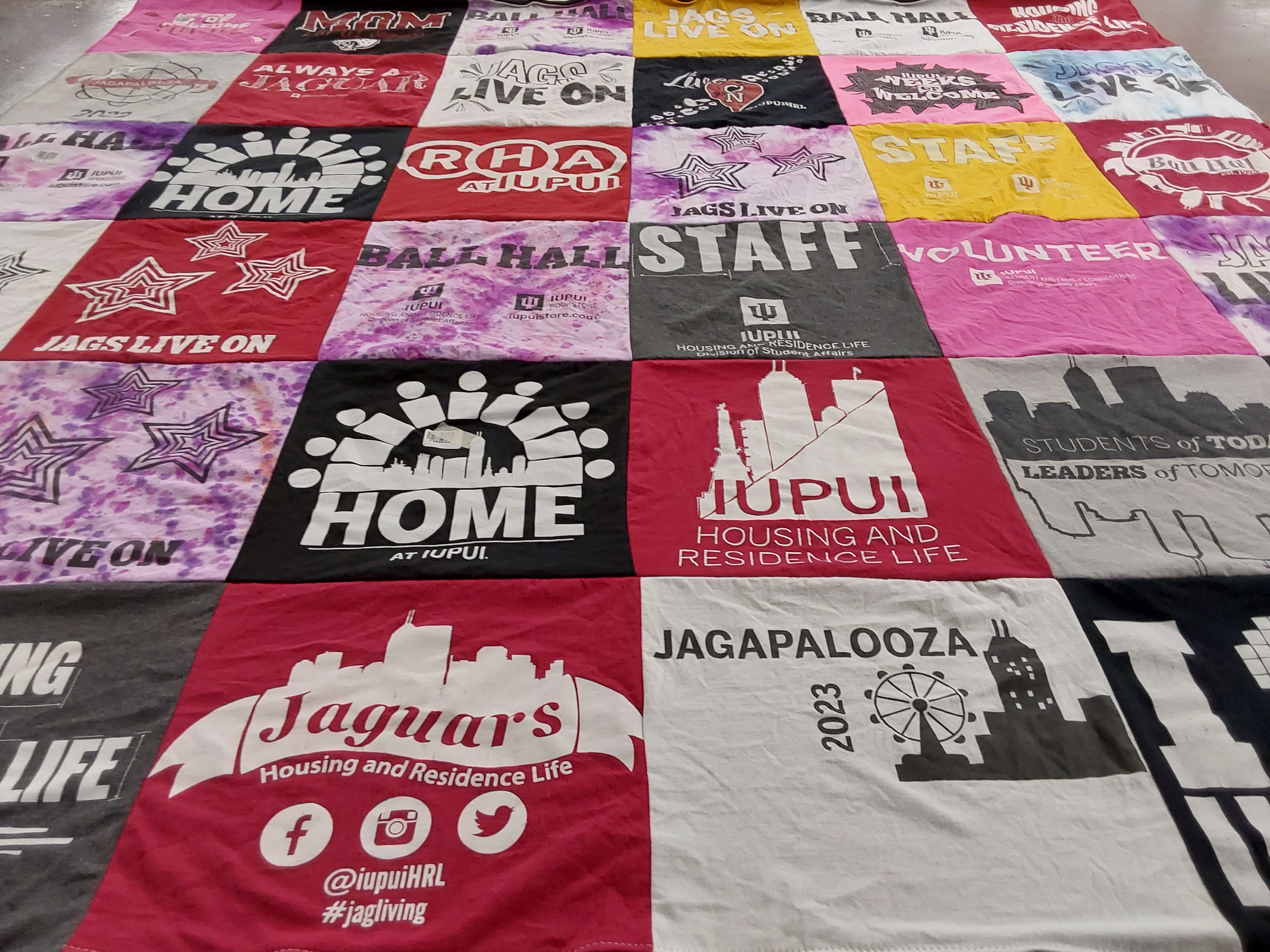 T-shirt quilt from indiana university - purdue university indianapolis by Abigail from IN