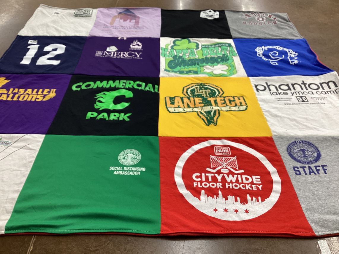 T-shirt quilt featuring lasalle ii falcons by Karen from IL