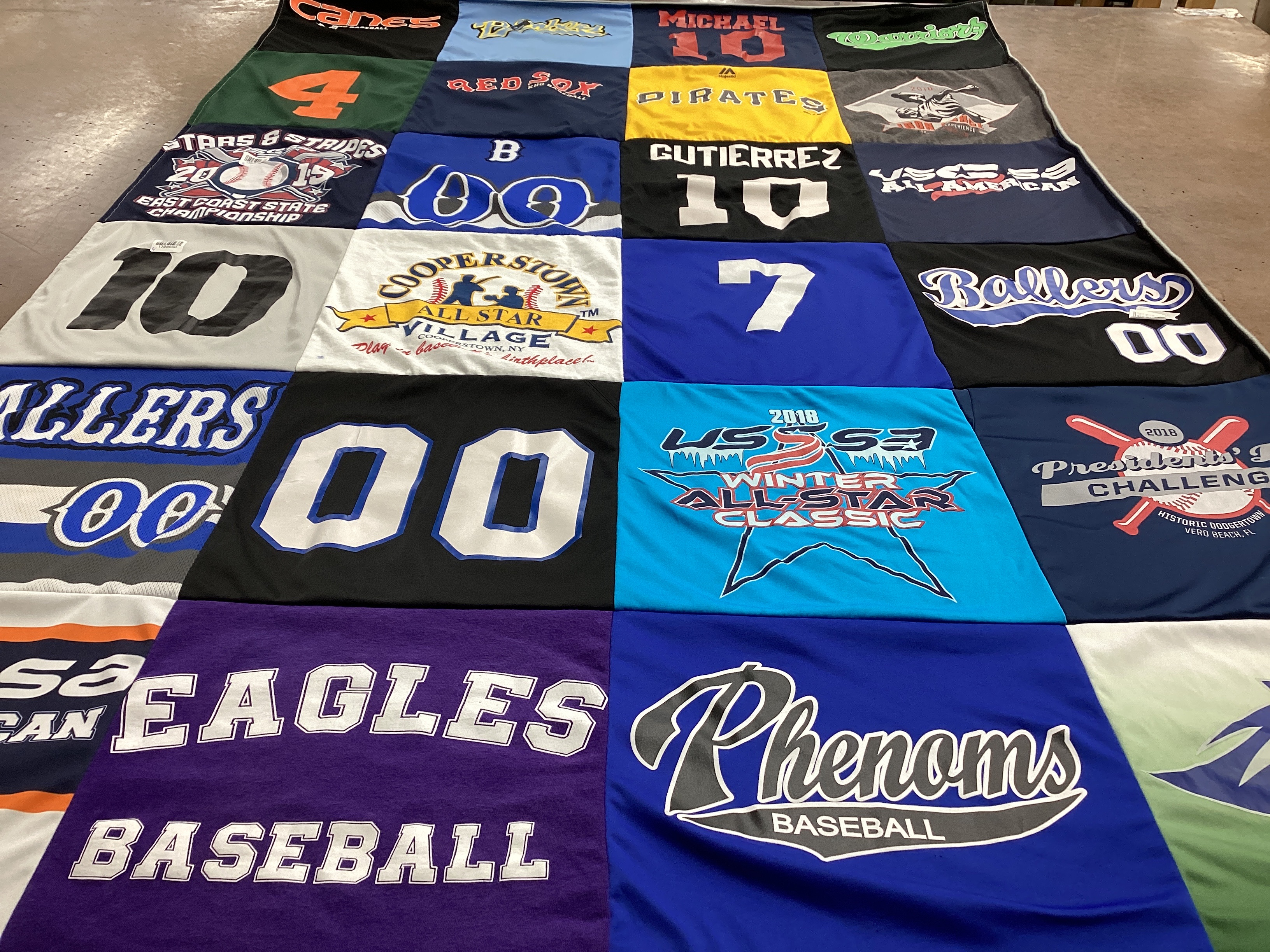 T-shirt quilt featuring eagles baseball, phenoms baseball by Michelle from FL