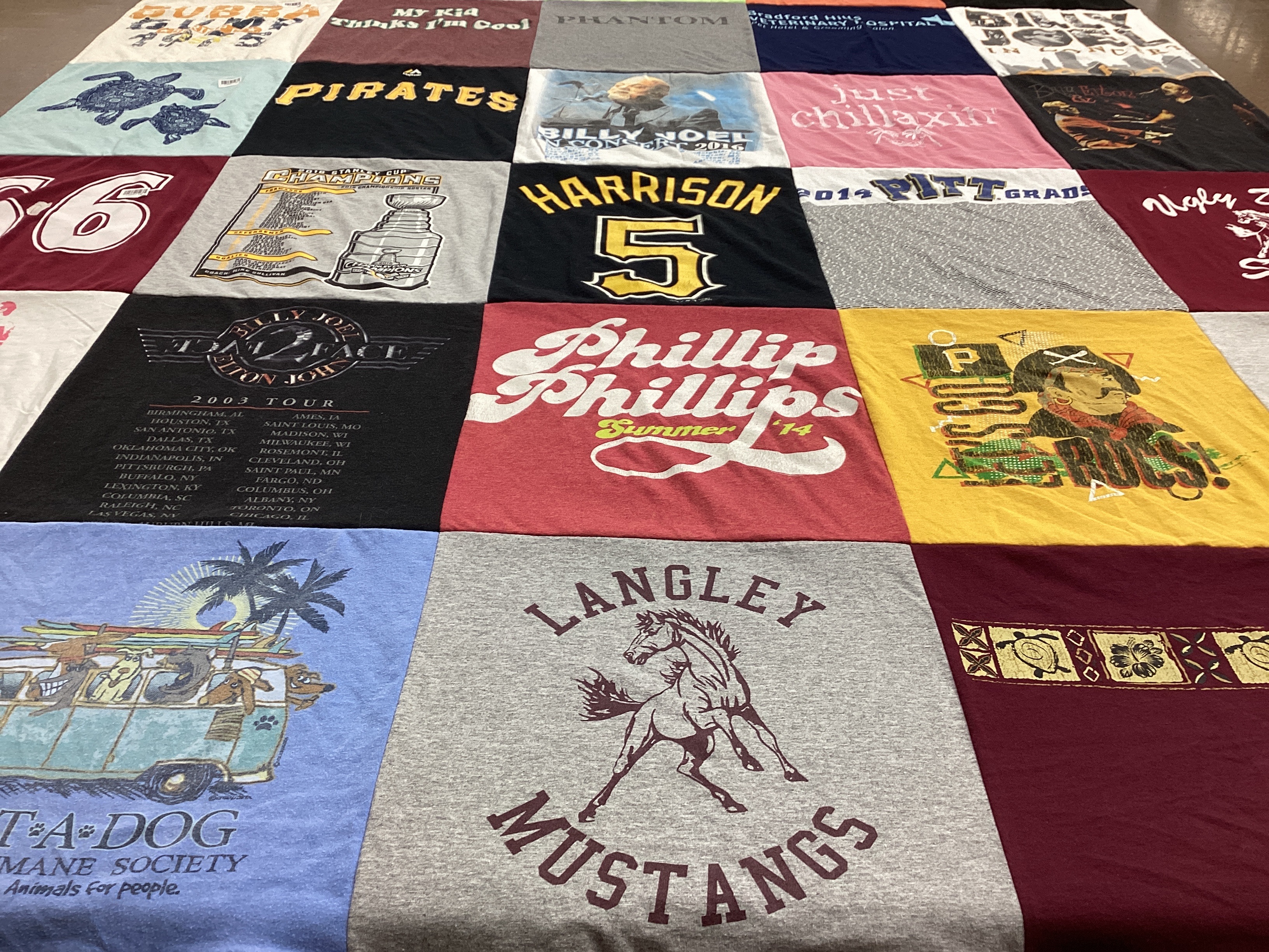 T-shirt quilt from langley mustangs by Patty from PA