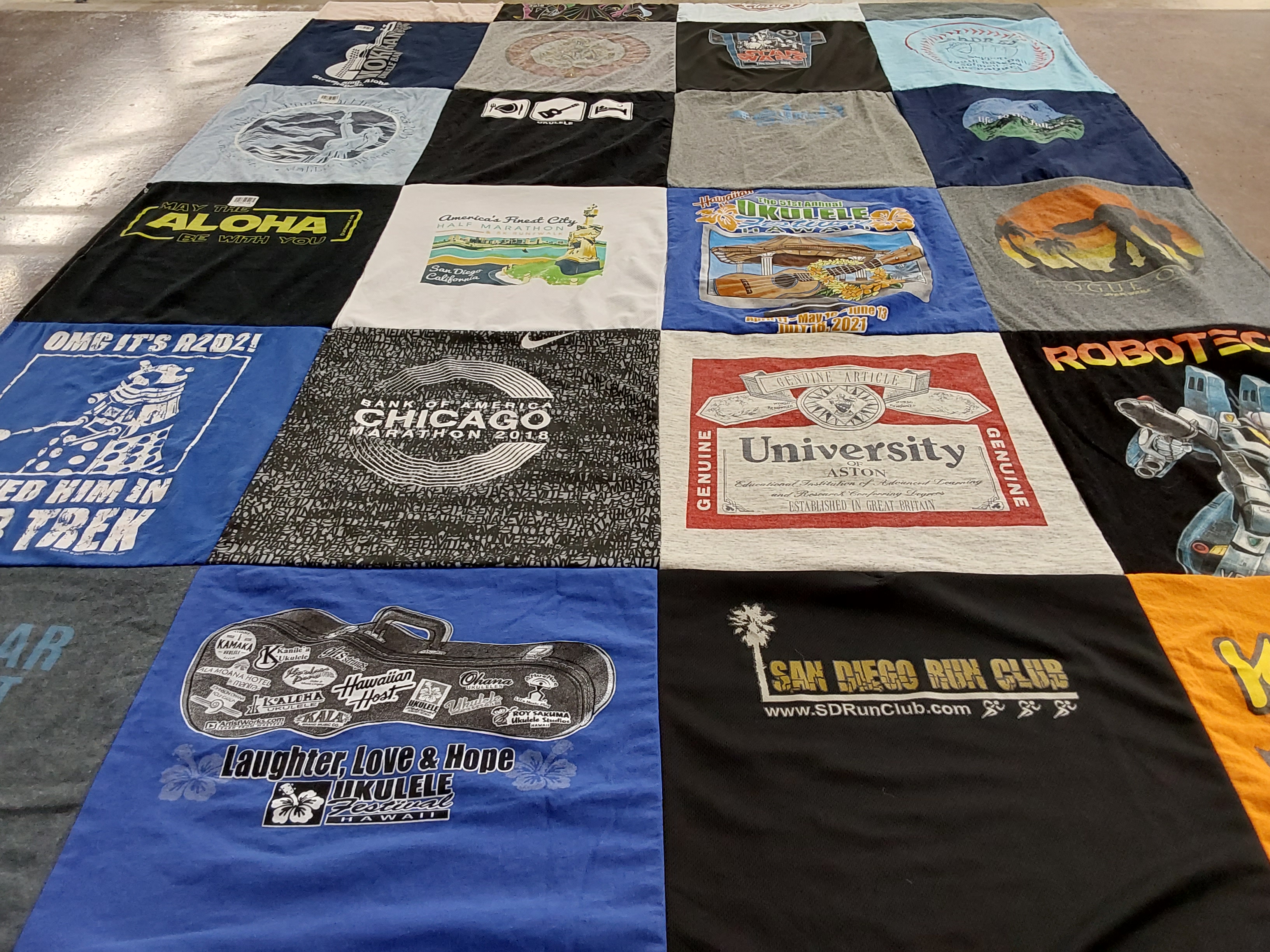 T-shirt quilt from aston university by Donabel from CA