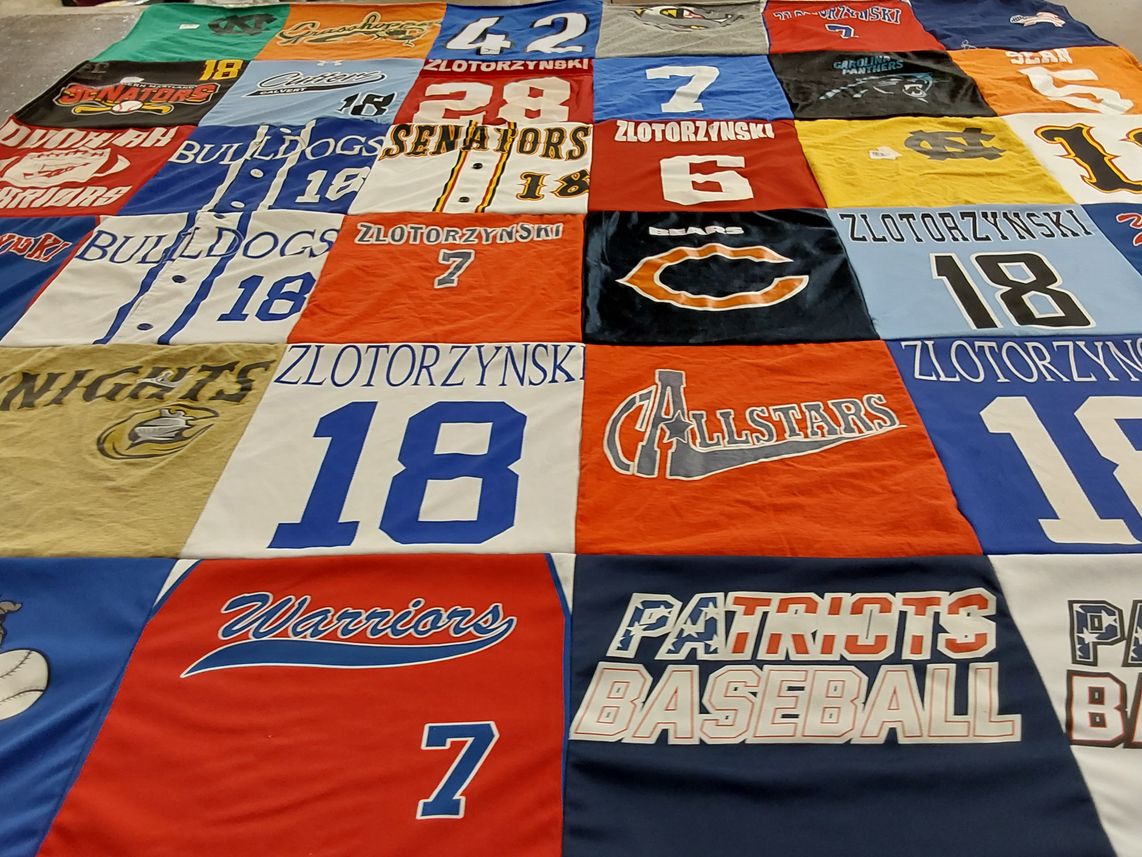 T-shirt quilt featuring patriots baseball, allstars by Jennifer from MD