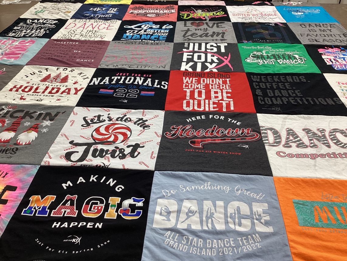 T-shirt quilt featuring all star dance team grand island 2021/2022 by Elizabeth from NE