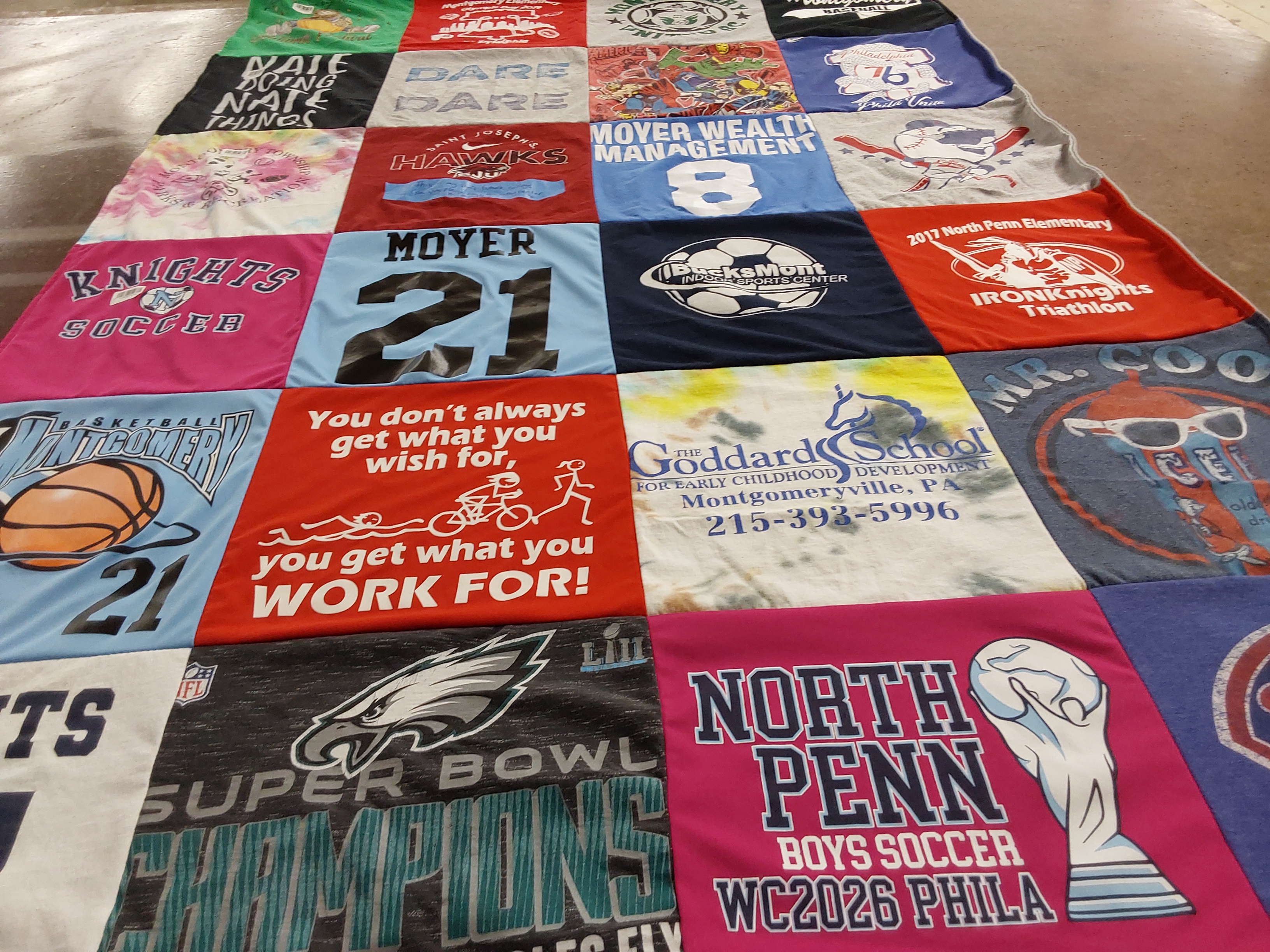 T-shirt quilt featuring north penn boys soccer by Cynthia from PA