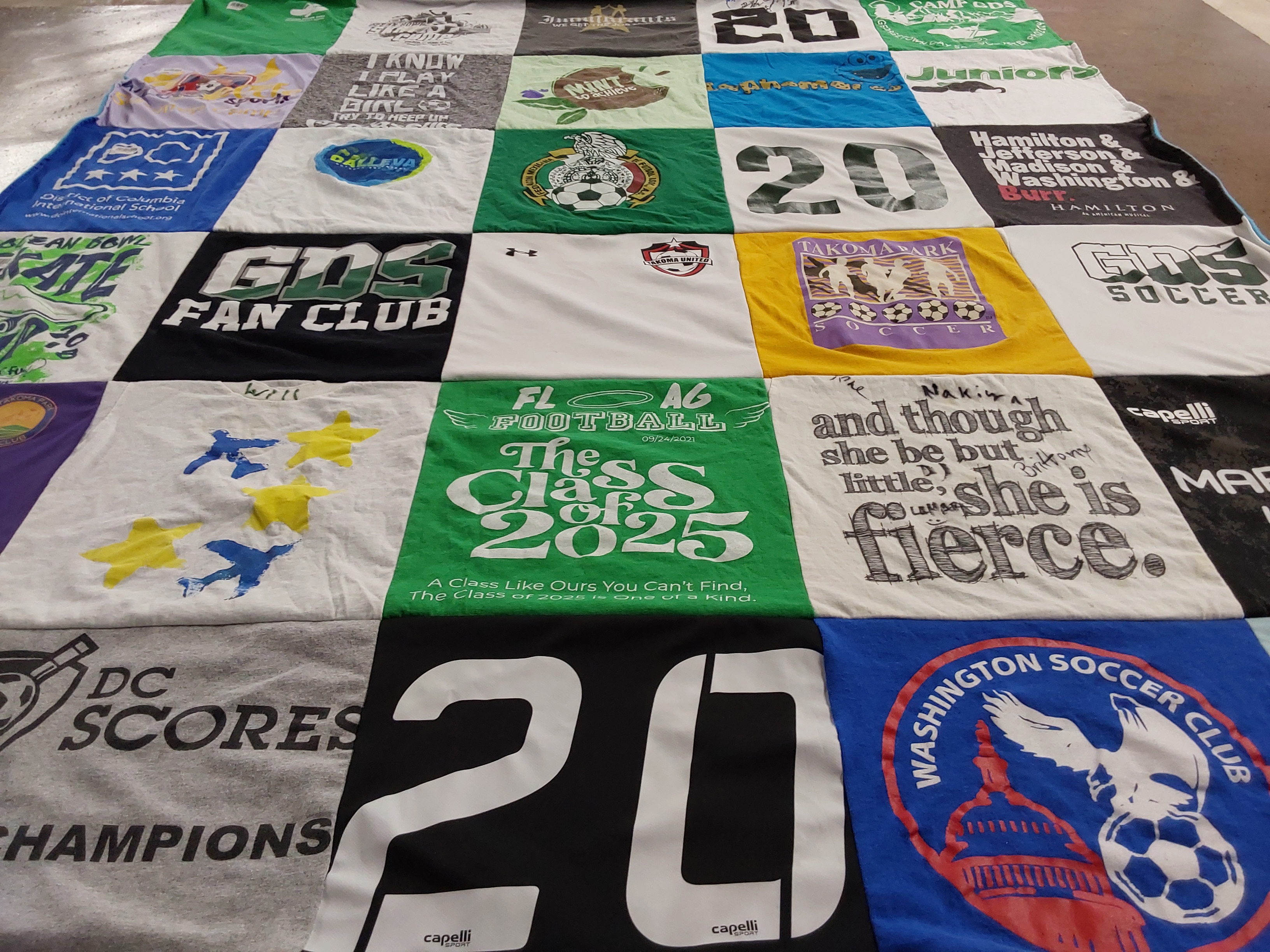 T-shirt quilt featuring gds soccer, washington soccer club by Julia from DC